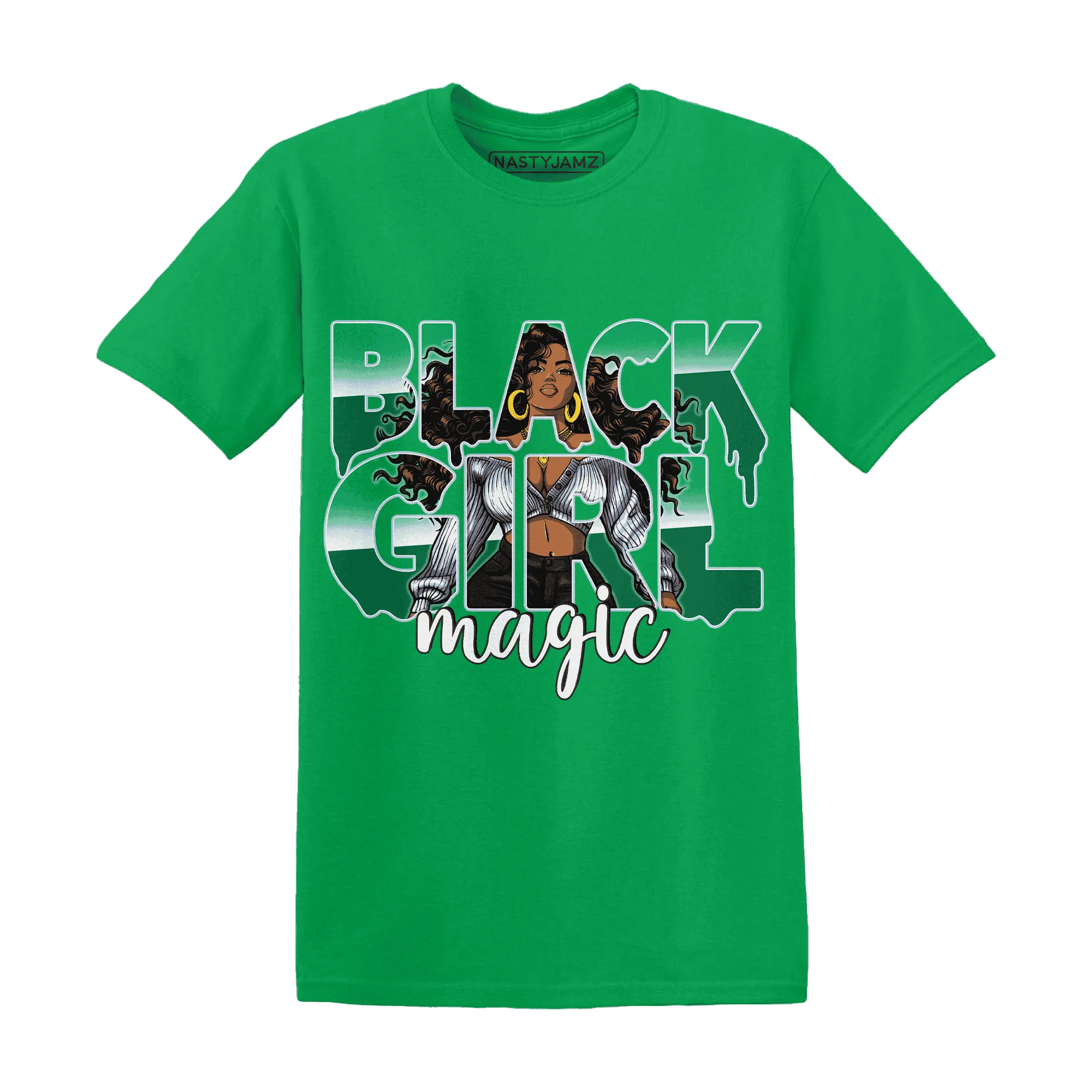 Lucky-Green-5s-T-Shirt-Match-Black-Girl-Magic