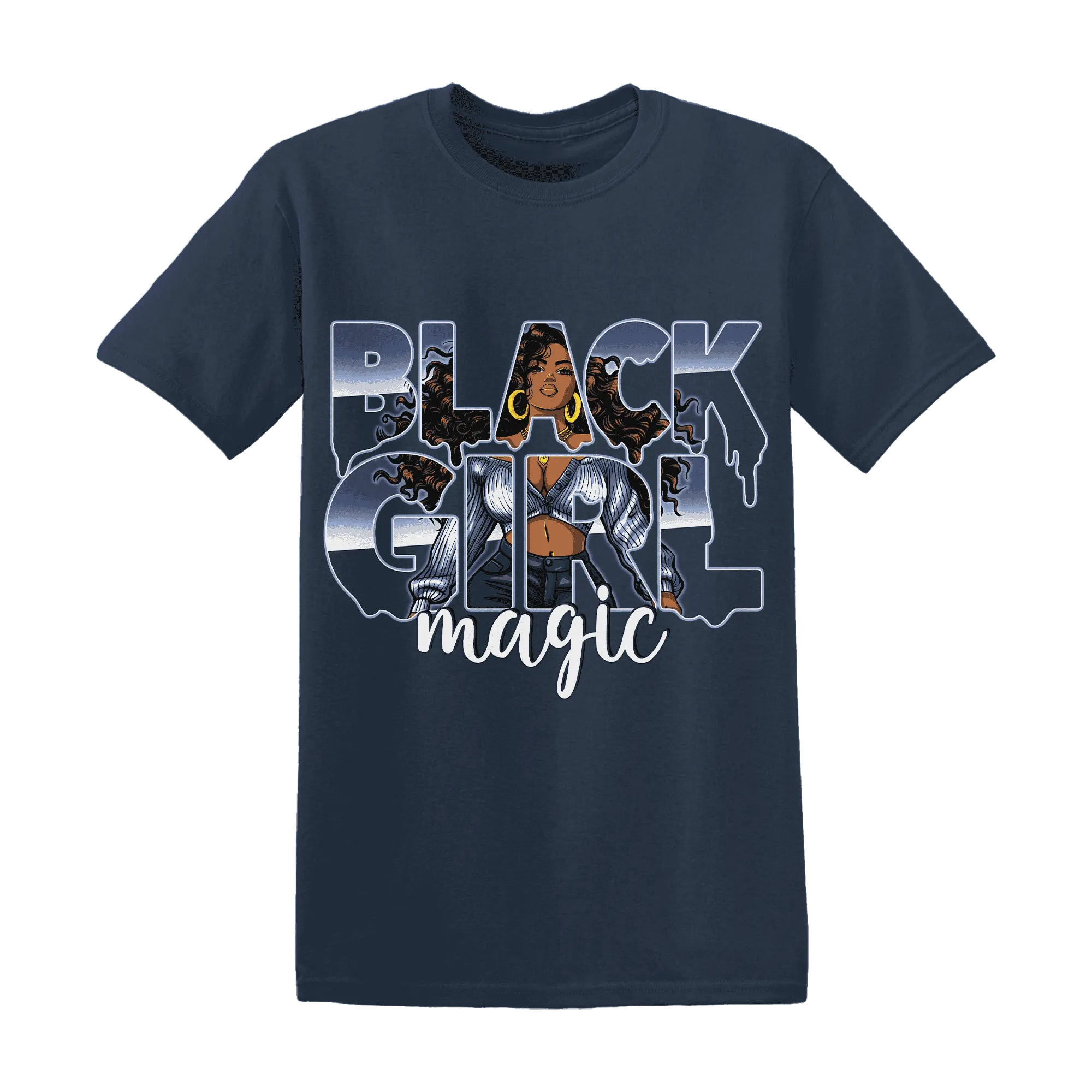 Midnight-Navy-5s-T-Shirt-Match-Black-Girl-Magic