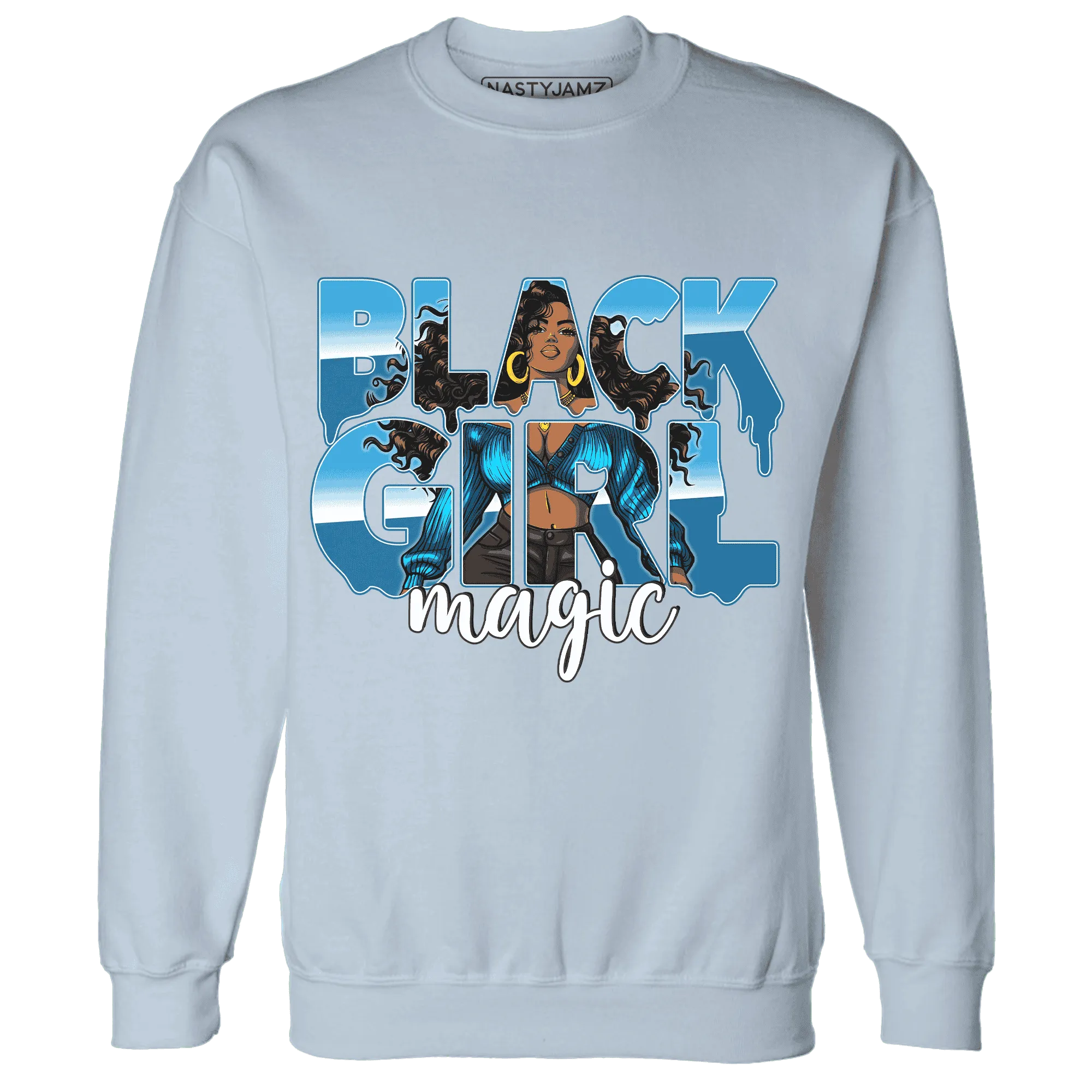 Powder-Blue-9s-Sweatshirt-Match-Black-Girl-Magic