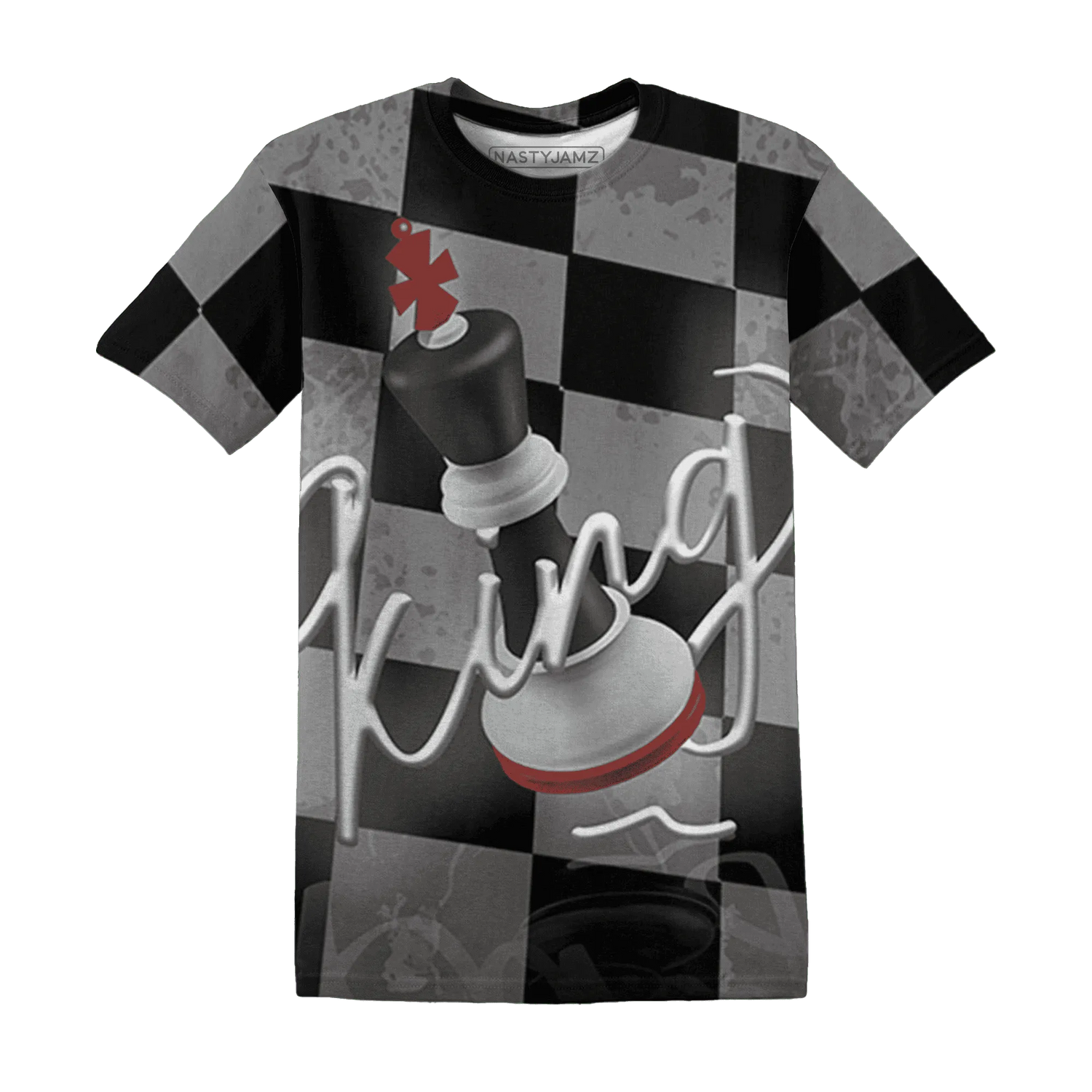 Retro-Red-Taxi-12s-T-Shirt-Match-Black-King-3D