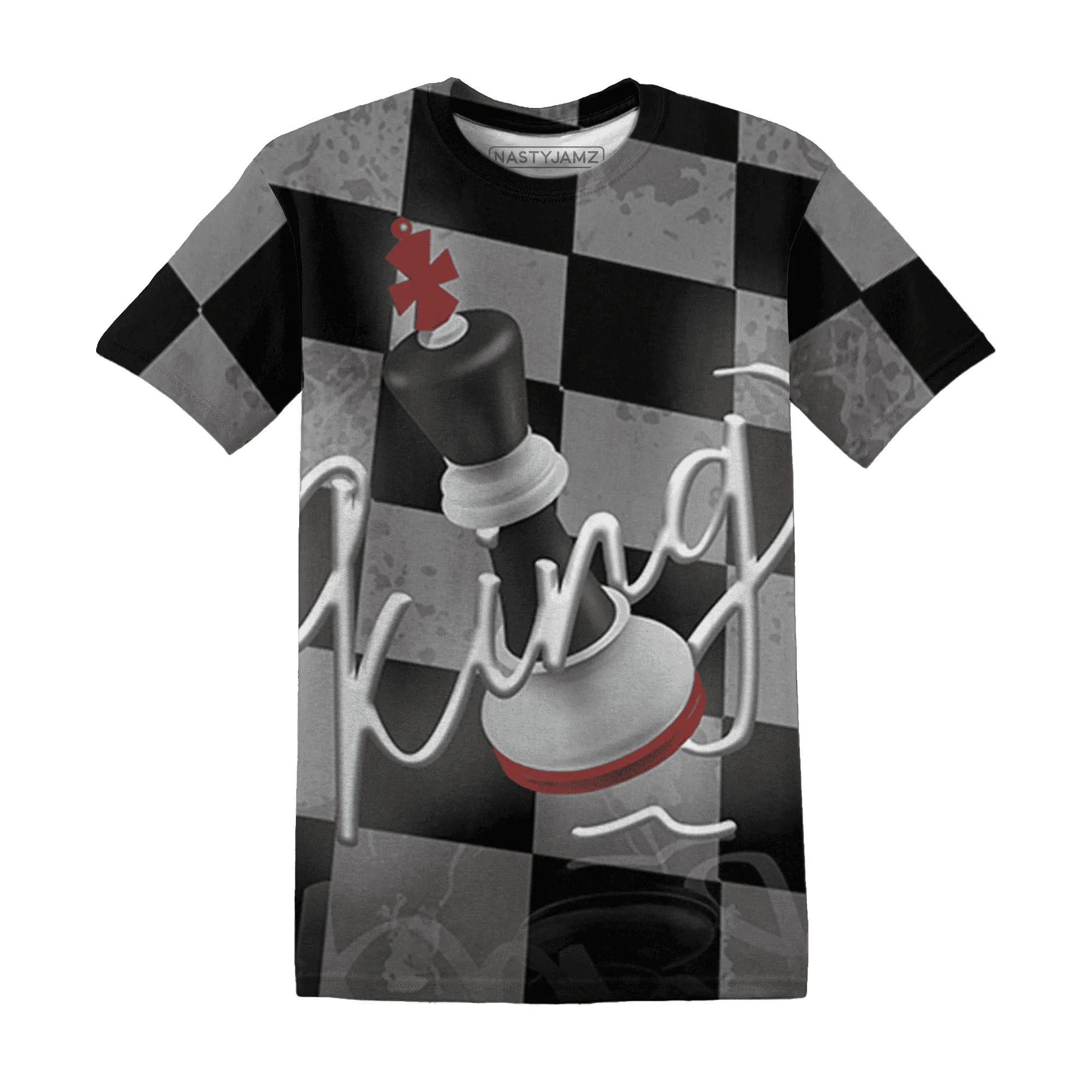 Retro-Red-Taxi-12s-T-Shirt-Match-Black-King-3D