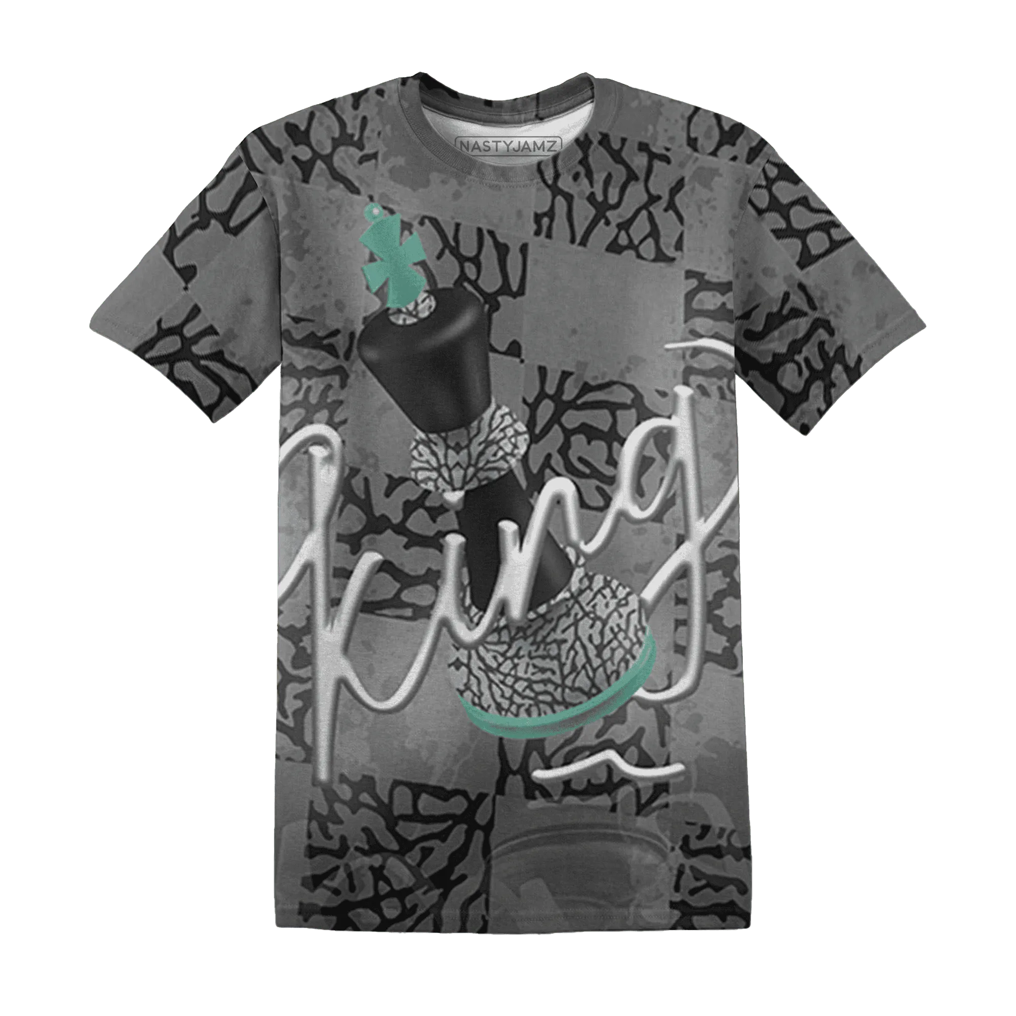 Green-Glow-3s-T-Shirt-Match-Black-King-3D