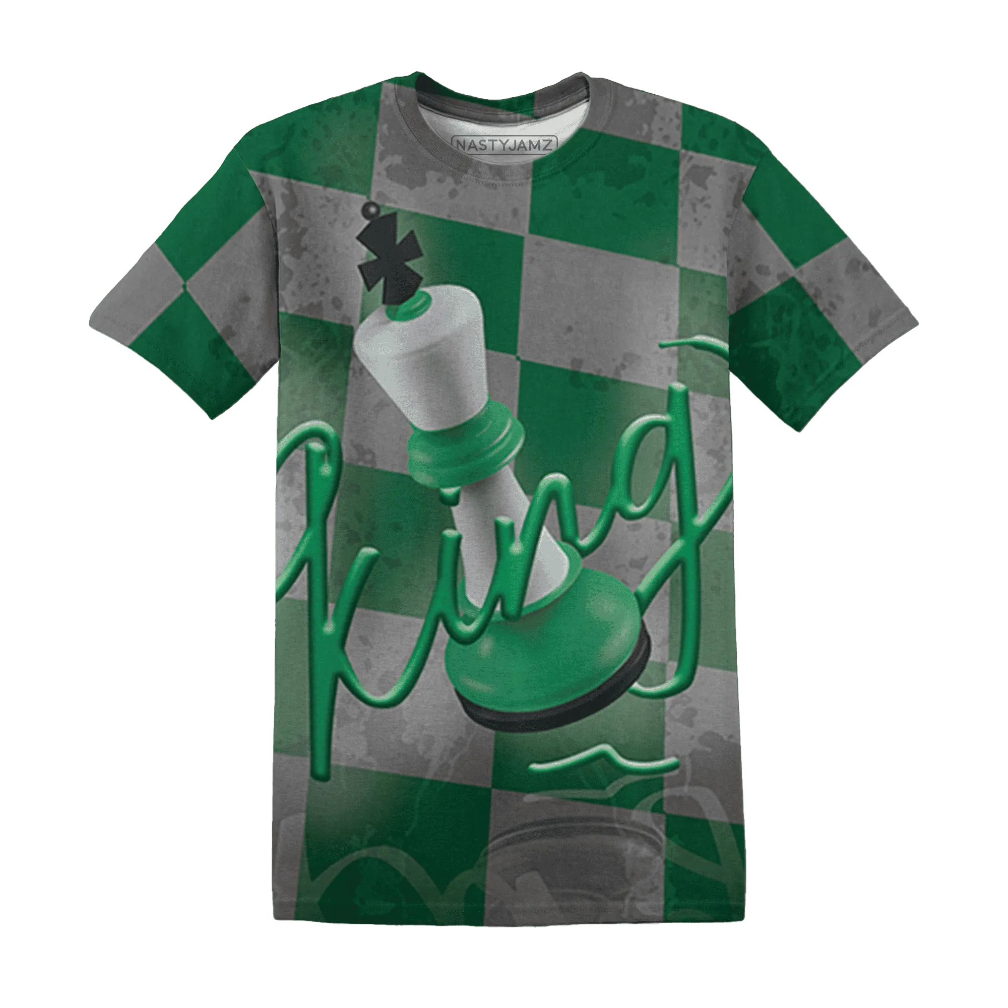 Lucky-Green-5s-T-Shirt-Match-Black-King-3D