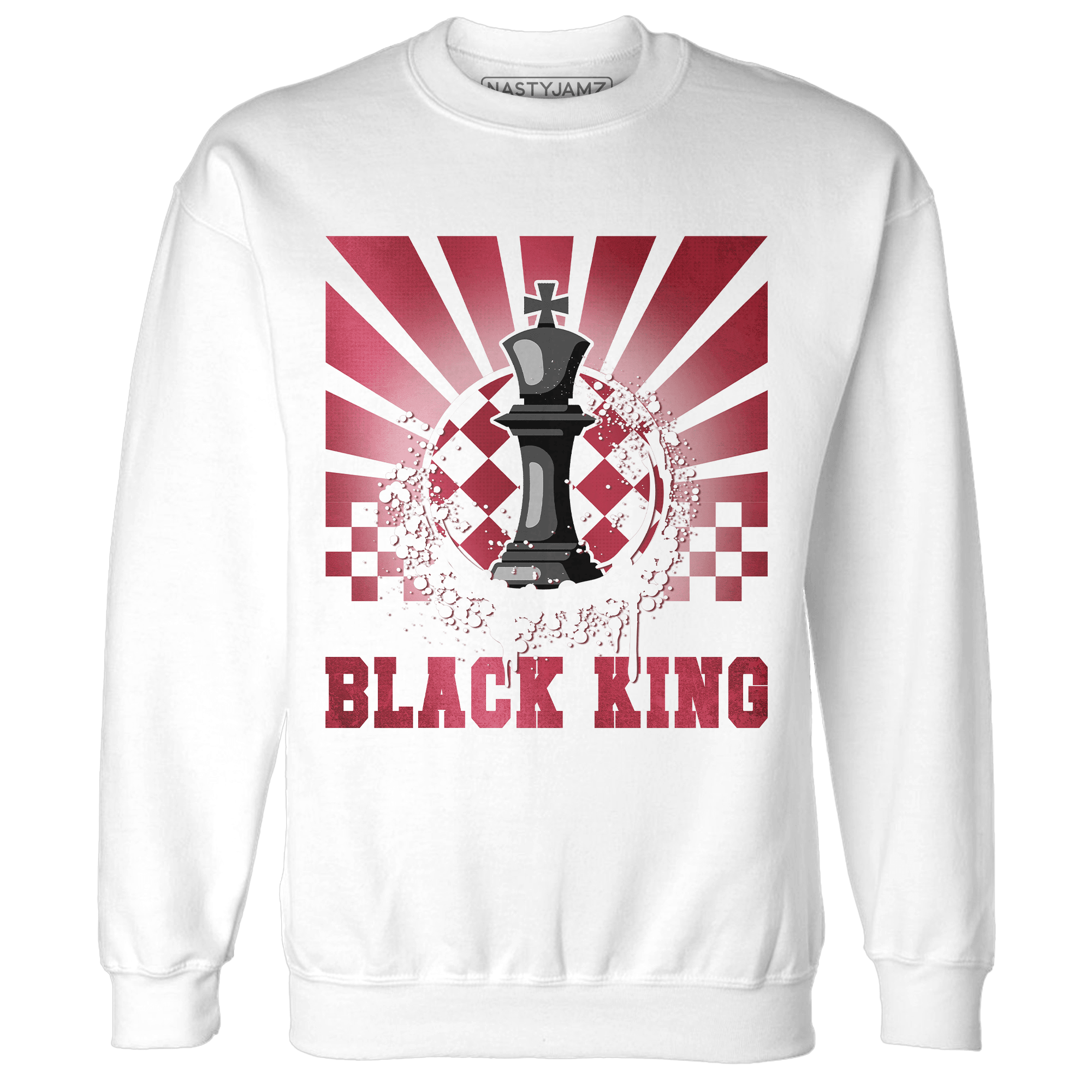High 85 Metallic Burgundy 1s Sweatshirt Match Black King Collection - NastyJamz