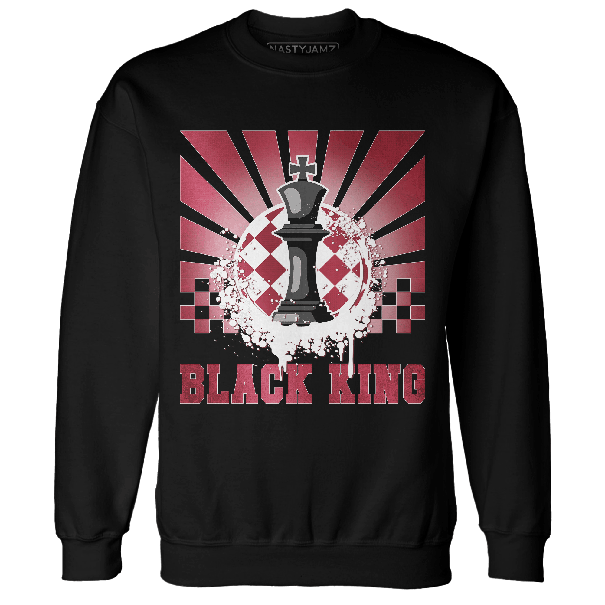 High 85 Metallic Burgundy 1s Sweatshirt Match Black King Collection - NastyJamz