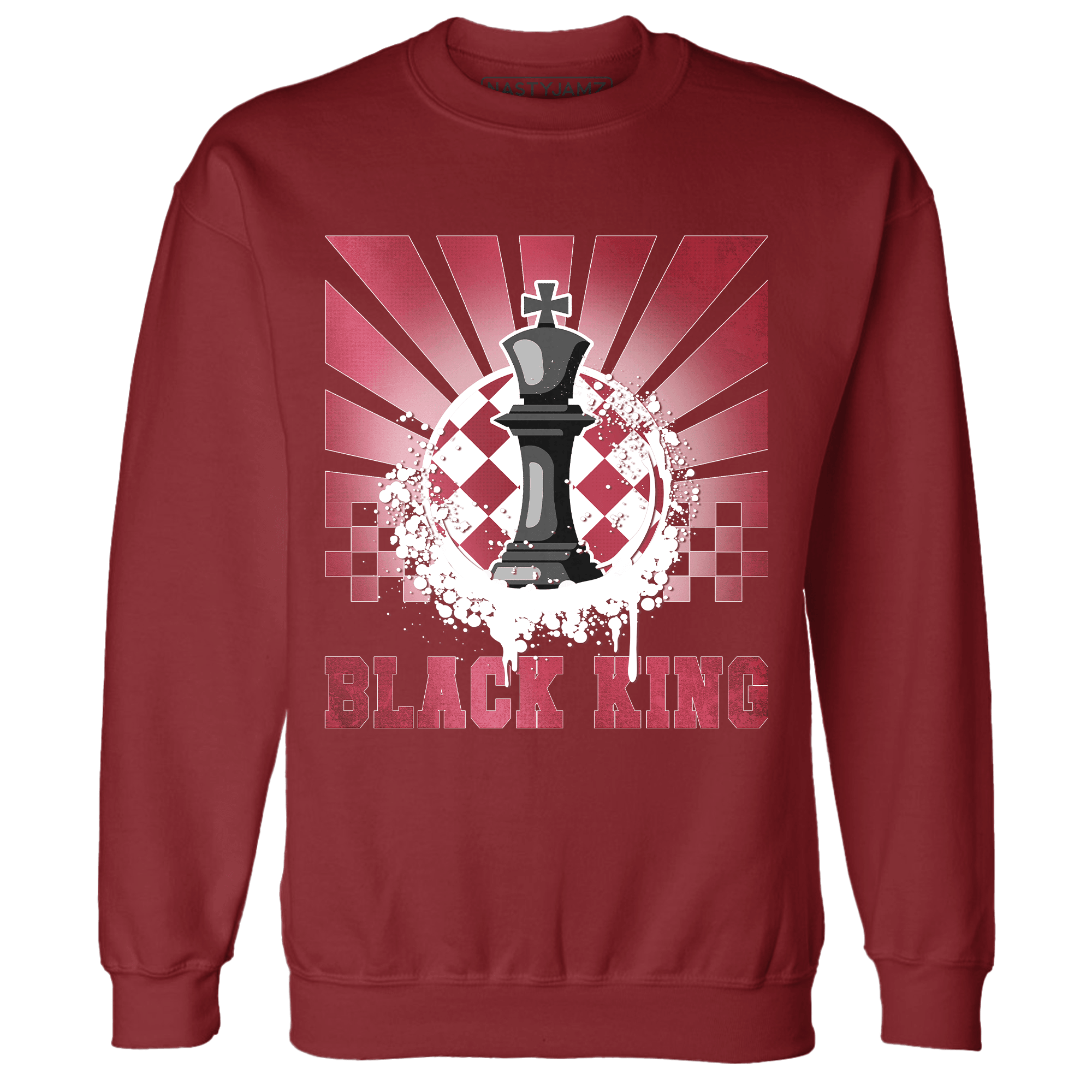 High 85 Metallic Burgundy 1s Sweatshirt Match Black King Collection - NastyJamz