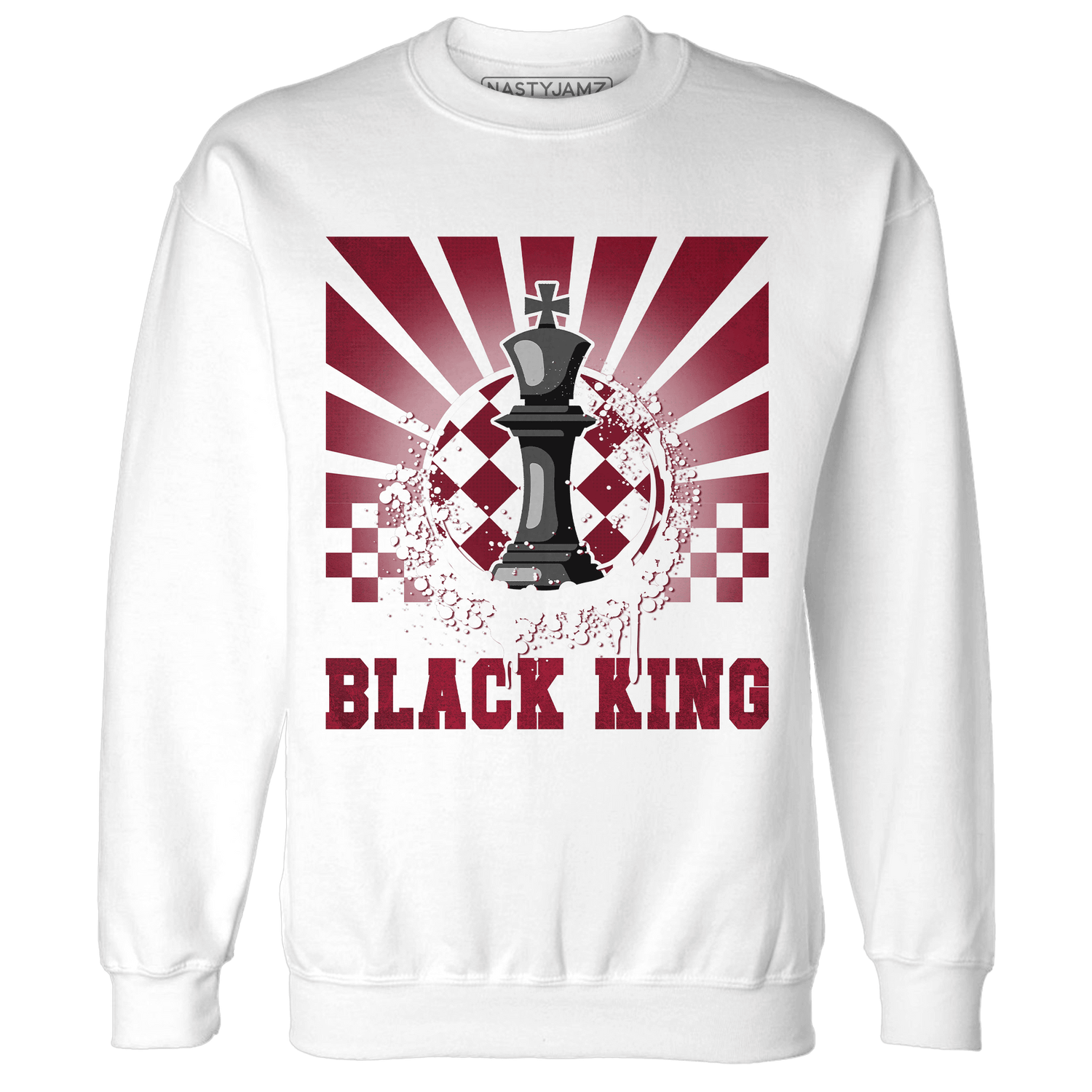 High White Team Red 1s Sweatshirt Match Black King Collection - NastyJamz