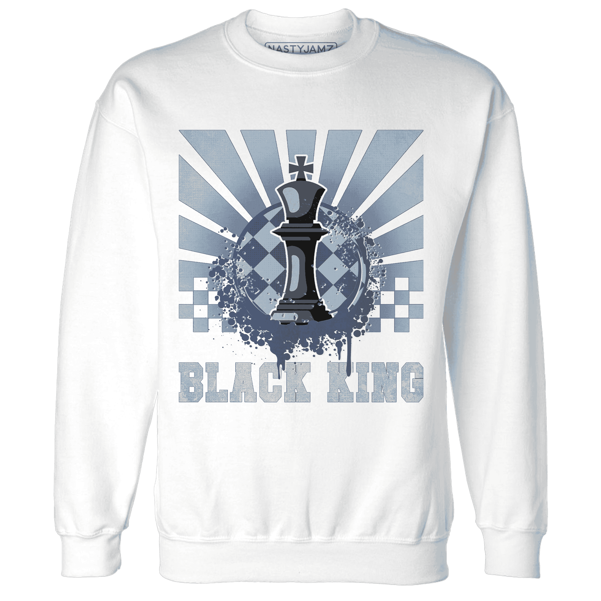 Mid Diffused Blue Grey 1s Sweatshirt Match Black King Collection - NastyJamz