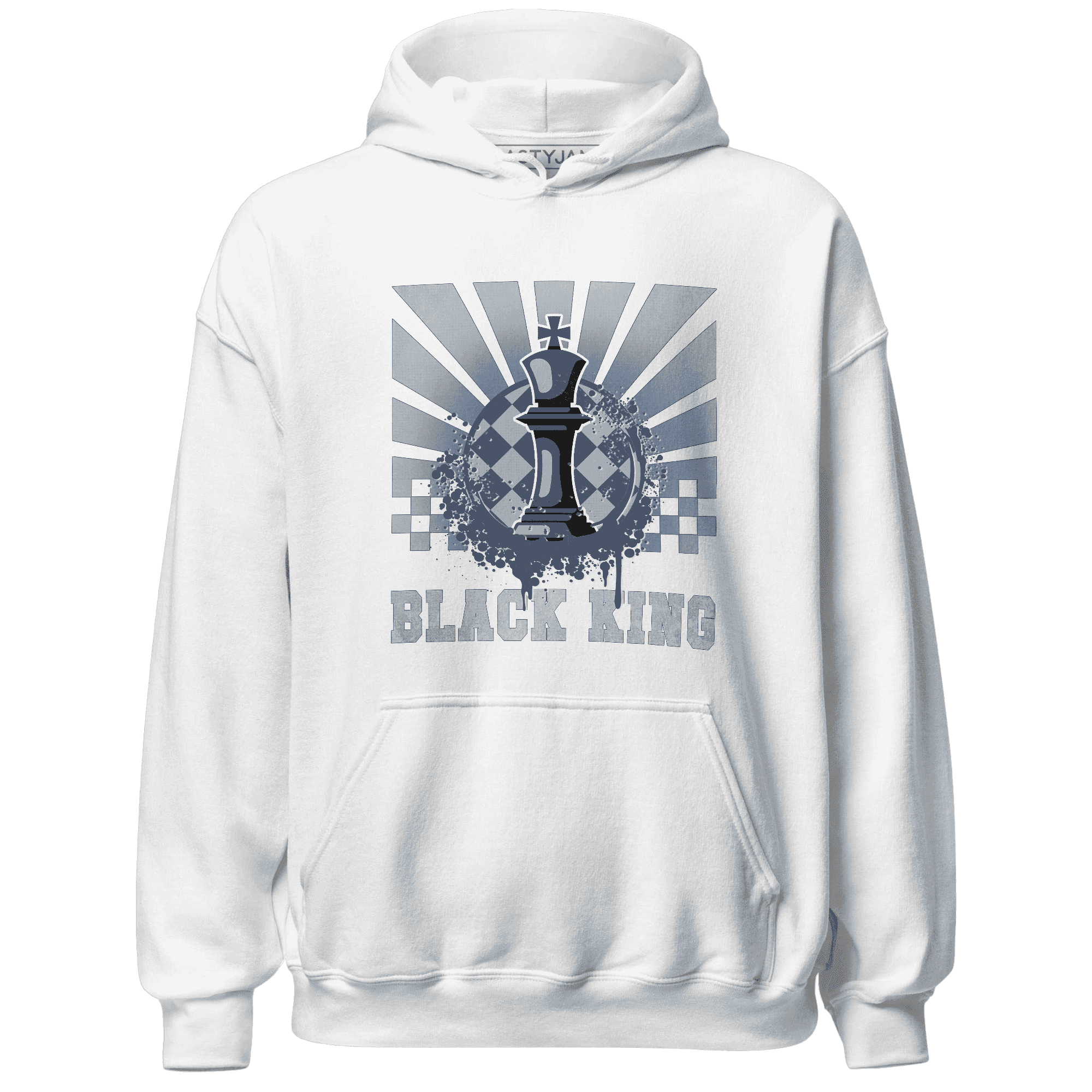 Mid Diffused Blue Grey 1s Hoodie Match Black King Collection - NastyJamz