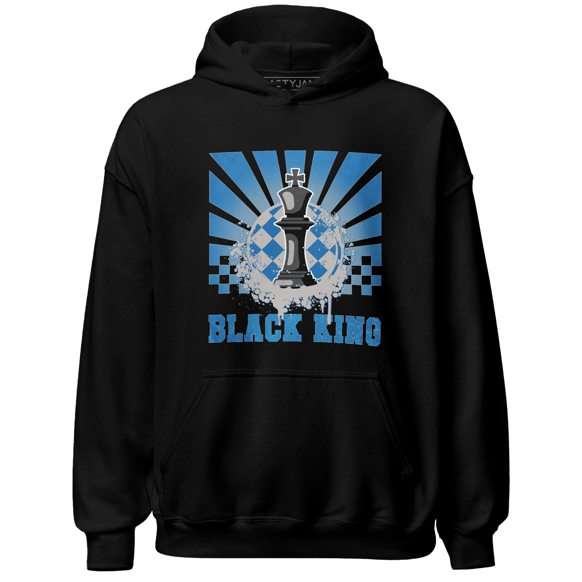 Industrial Blue 4s Hoodie Match Black King Collection - NastyJamz