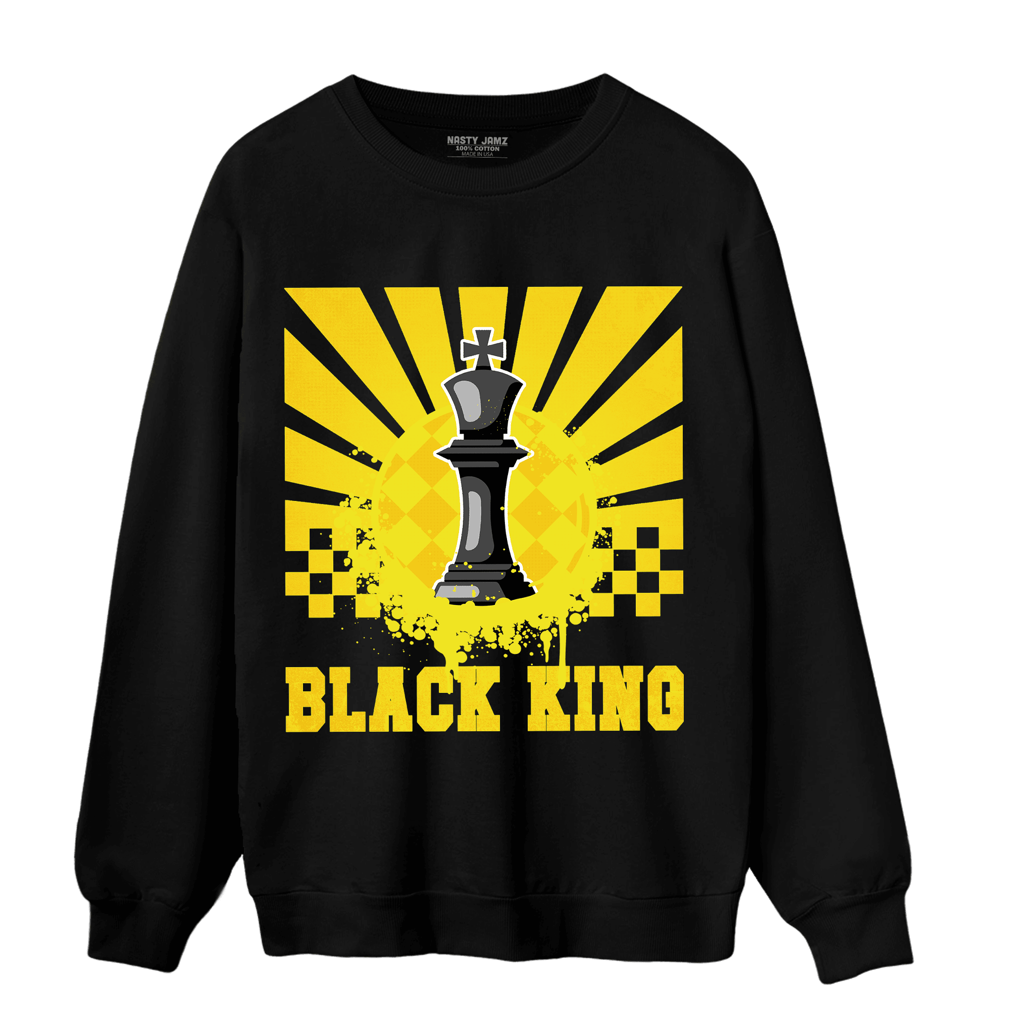 Vivid Sulfur 4s Sweatshirt Match Black King Collection - NastyJamz