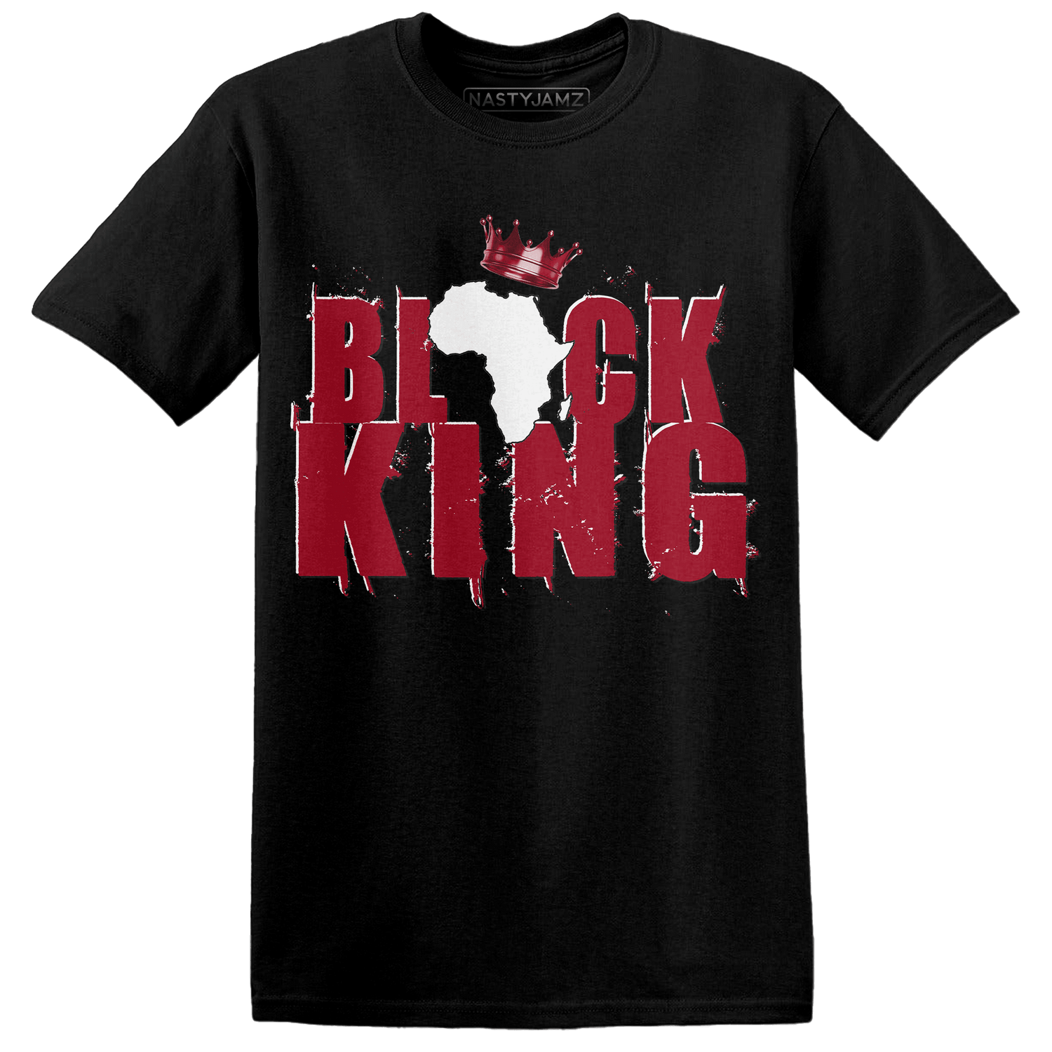 Retro Red Taxi 12s T Shirt Match Black King Crown - NastyJamz