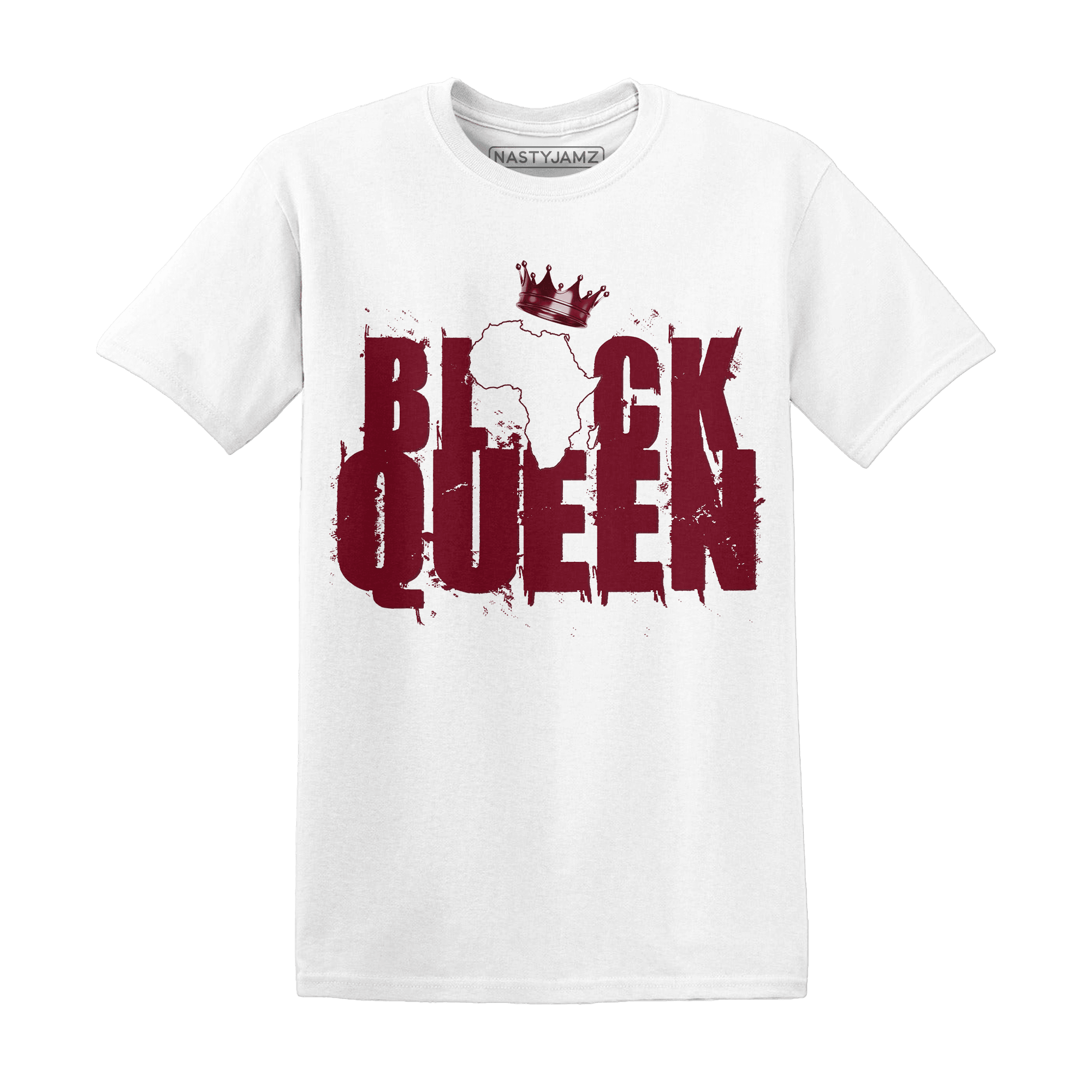 High White Team Red 1s T Shirt Match Black King Crown - NastyJamz