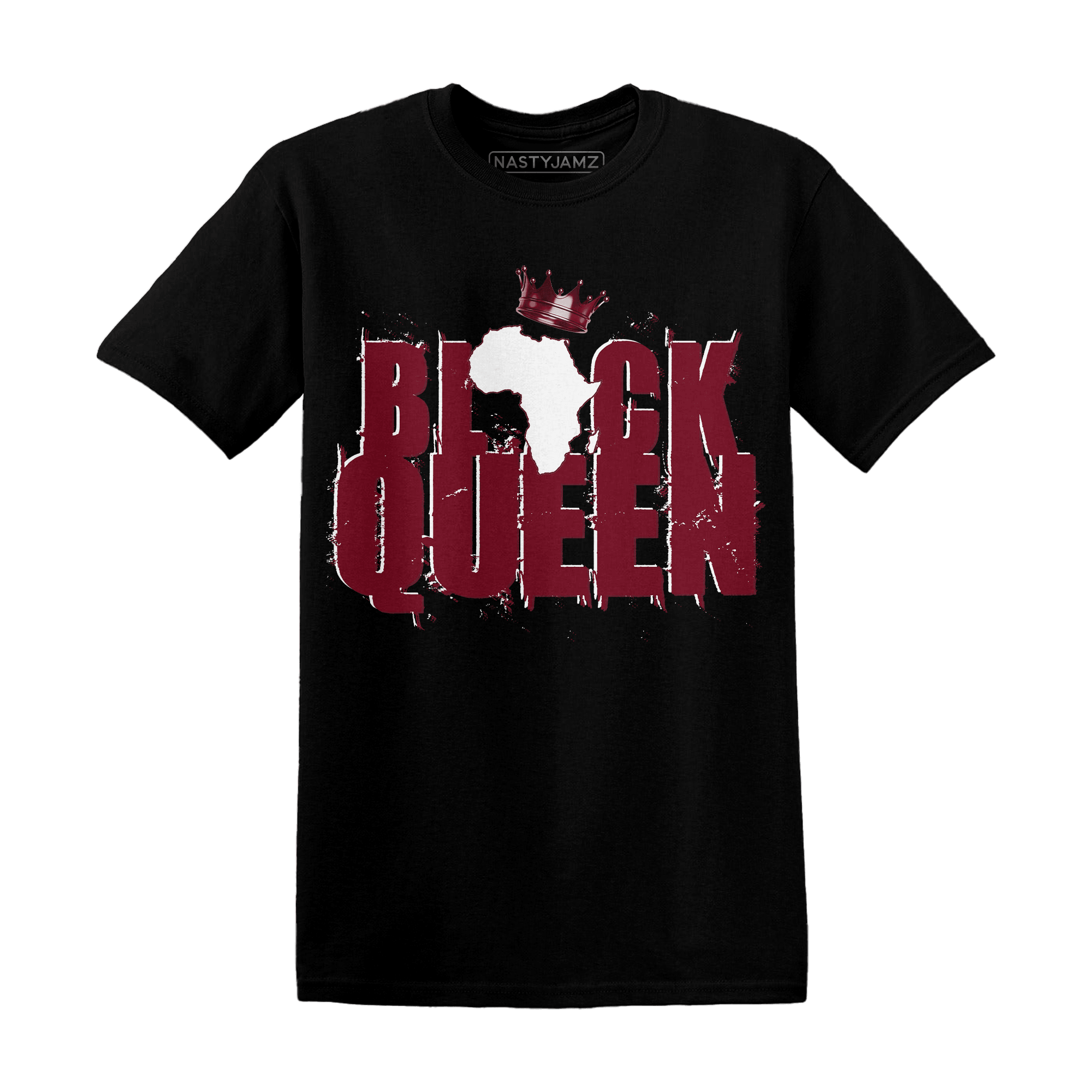High White Team Red 1s T Shirt Match Black King Crown - NastyJamz