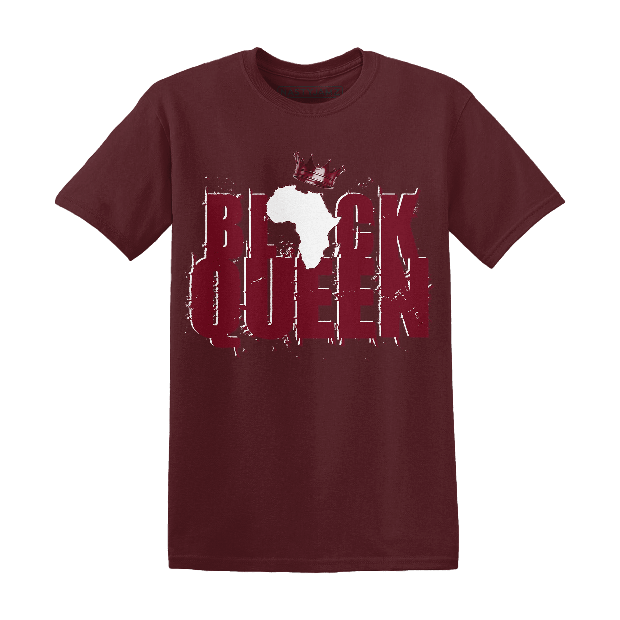 High White Team Red 1s T Shirt Match Black King Crown - NastyJamz