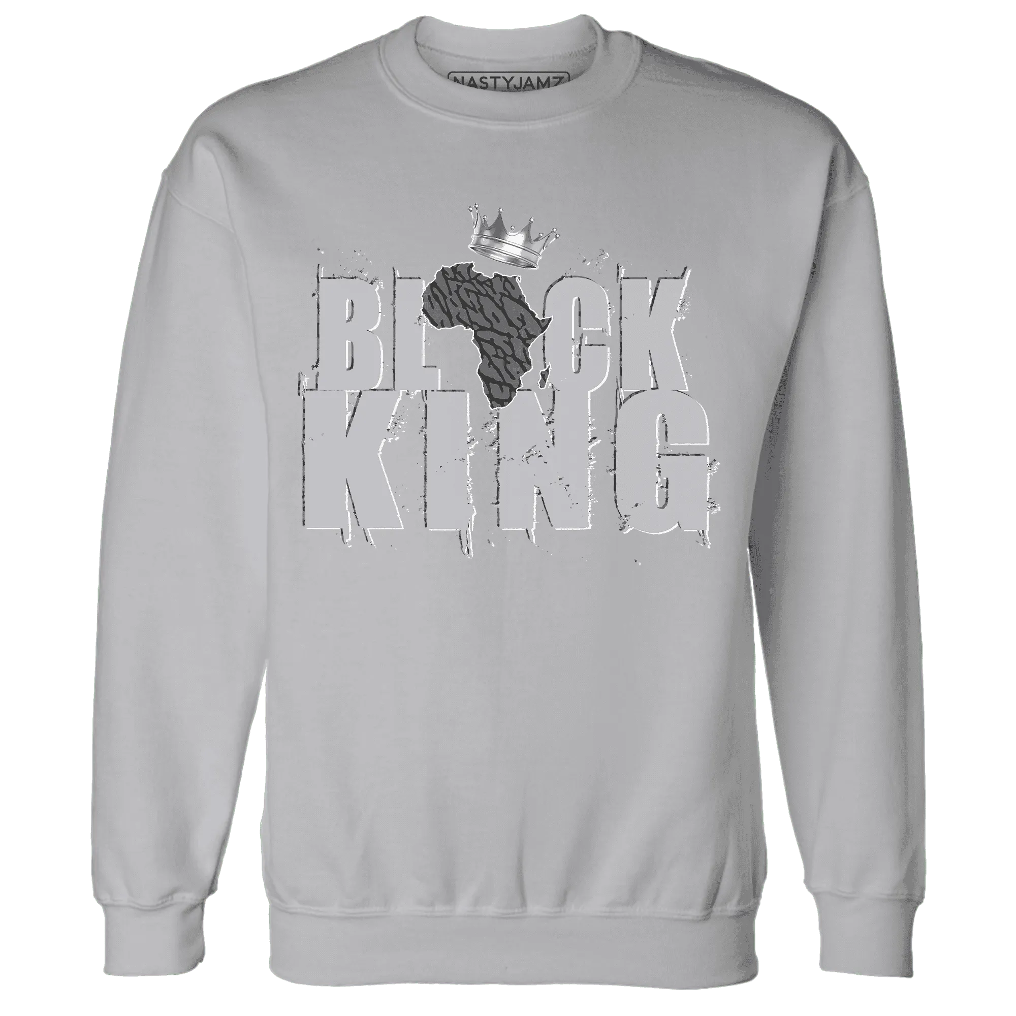 Cement-Grey-3s-Sweatshirt-Match-Black-King-Crown