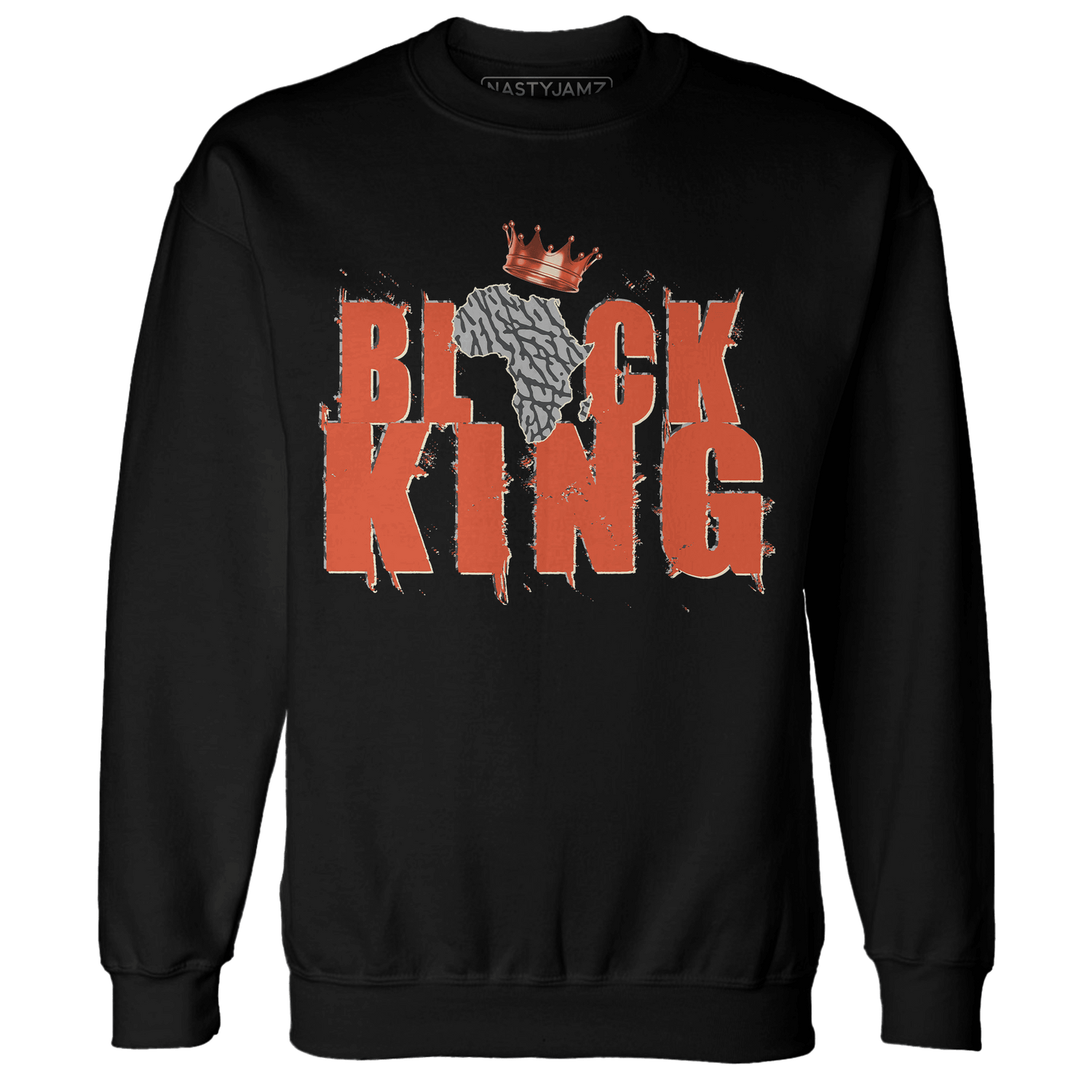Georgia Peach 3s Sweatshirt Match Black King Crown - NastyJamz
