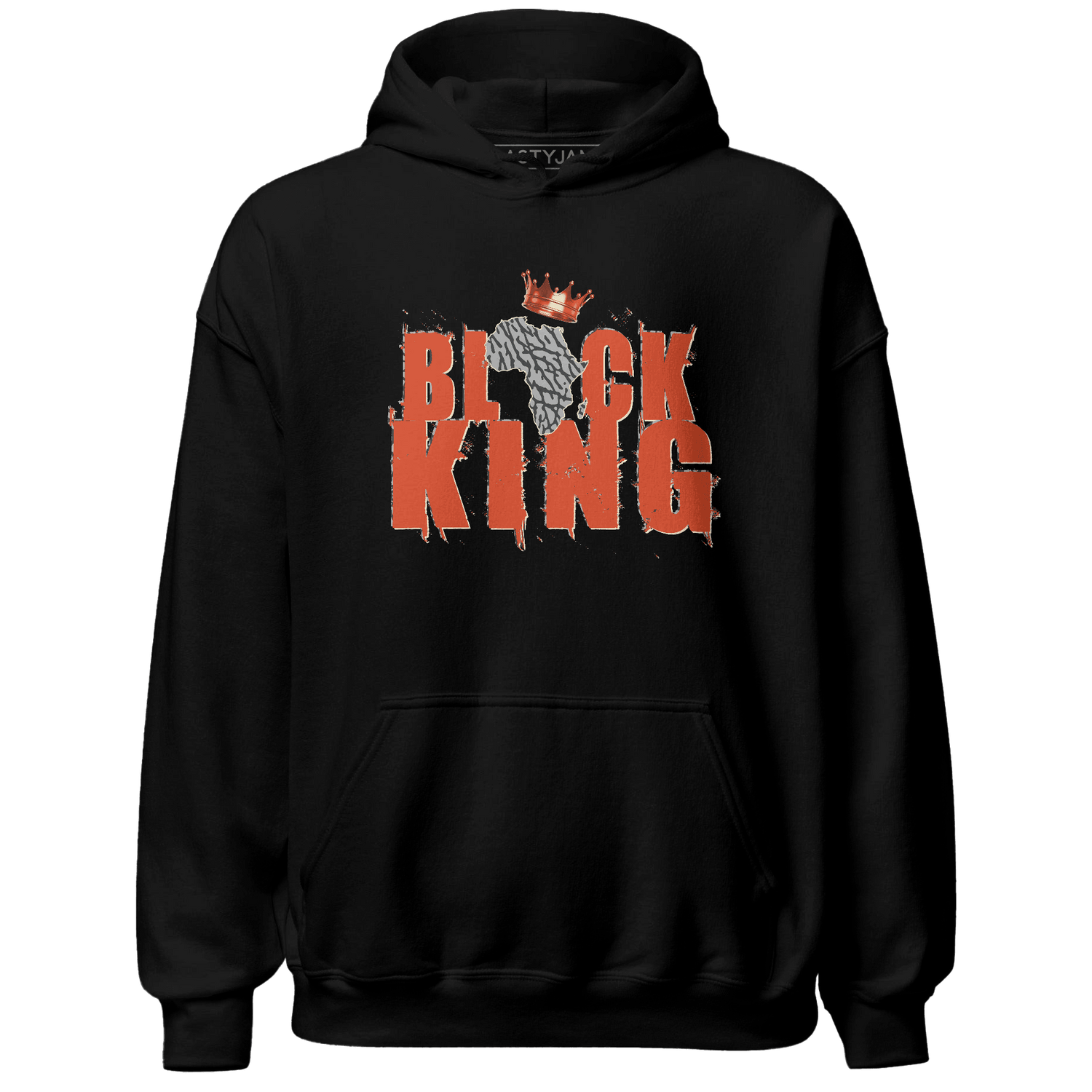 Georgia Peach 3s Hoodie Match Black King Crown - NastyJamz