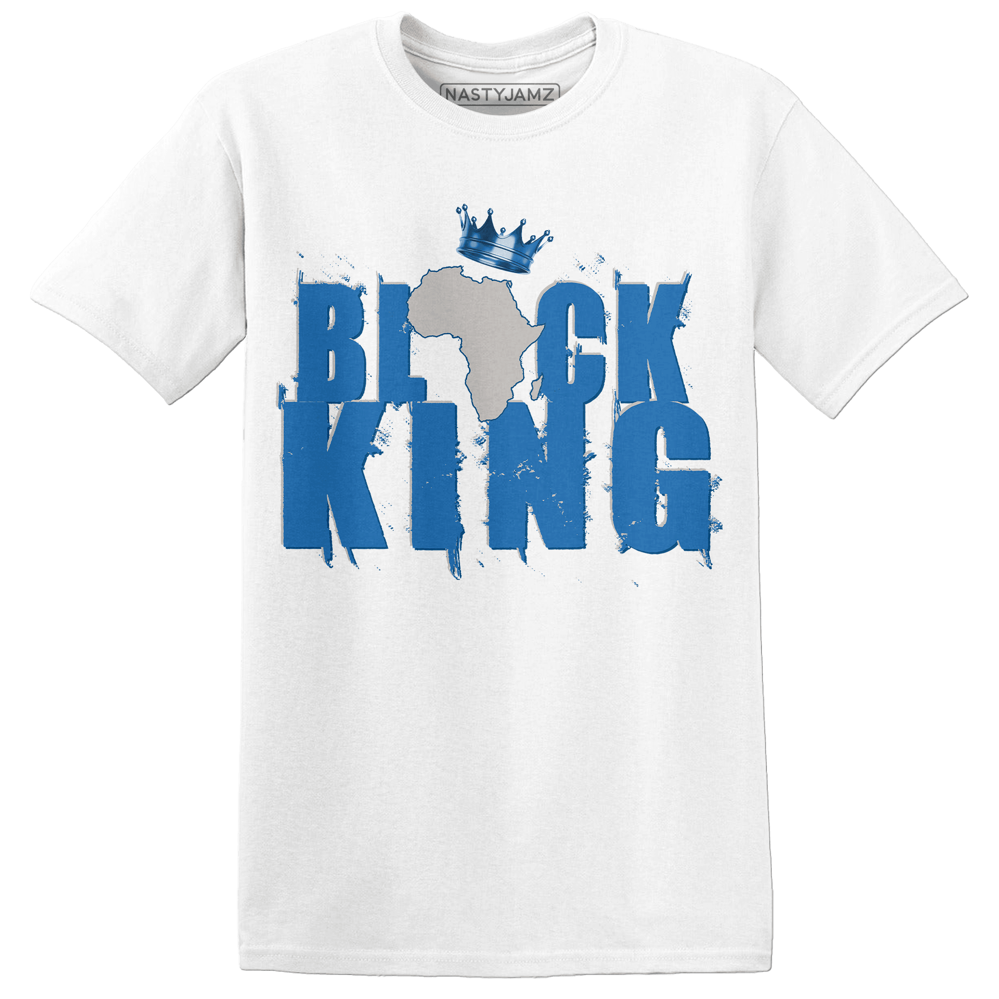 Industrial Blue 4s T Shirt Match Black King Crown - NastyJamz
