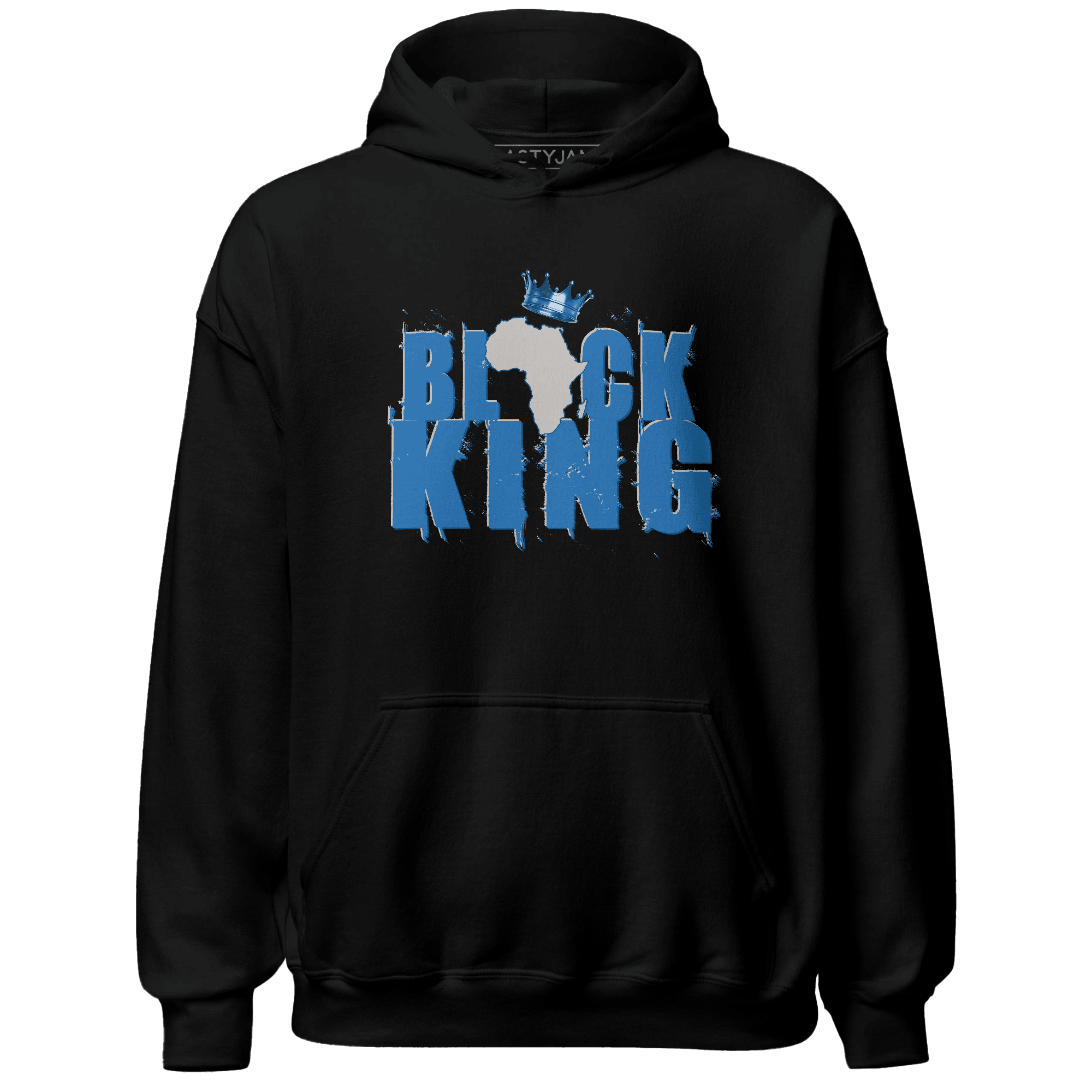 Industrial Blue 4s Hoodie Match Black King Crown - NastyJamz