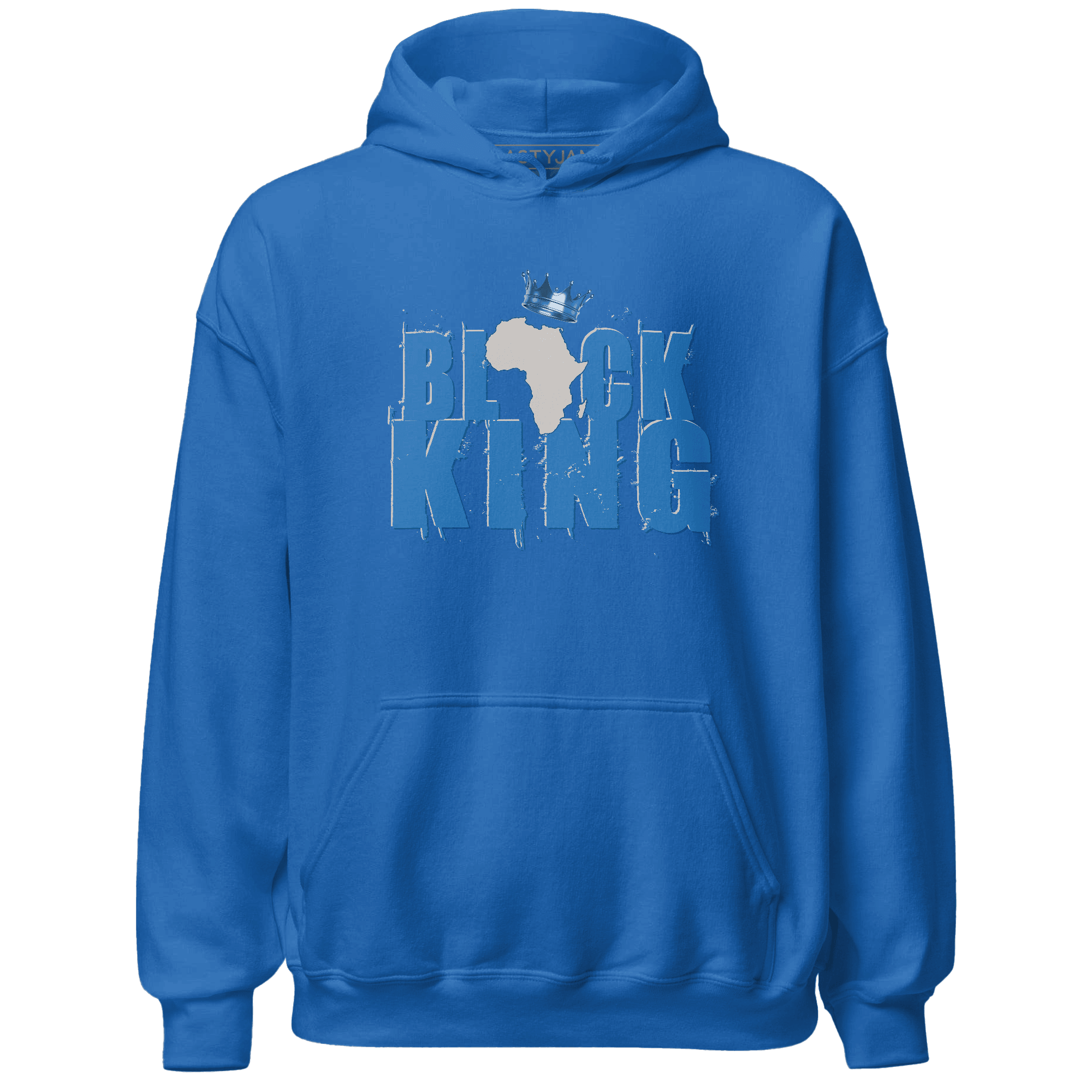Industrial Blue 4s Hoodie Match Black King Crown - NastyJamz
