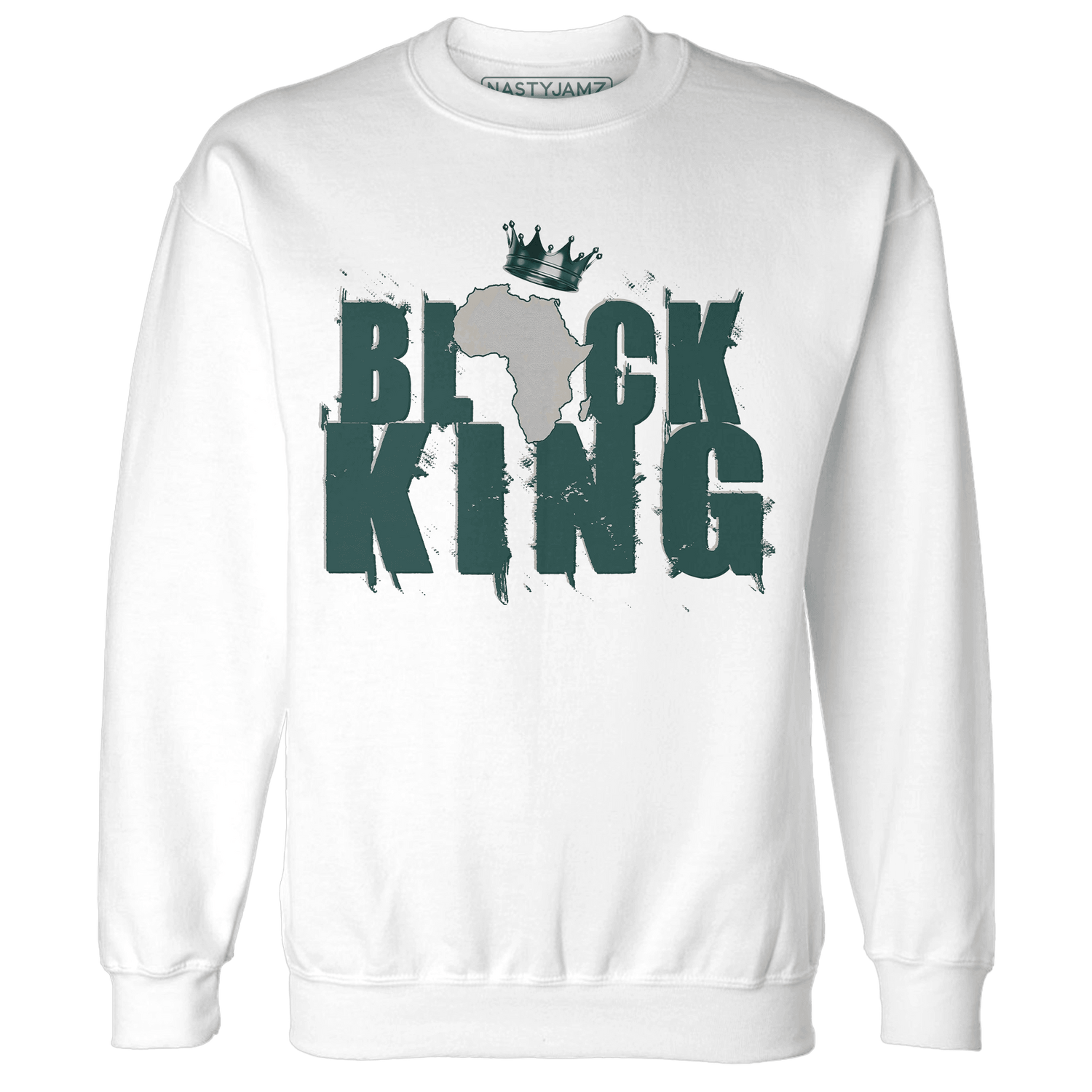 Oxidized Green 4s Sweatshirt Match Black King Crown - NastyJamz