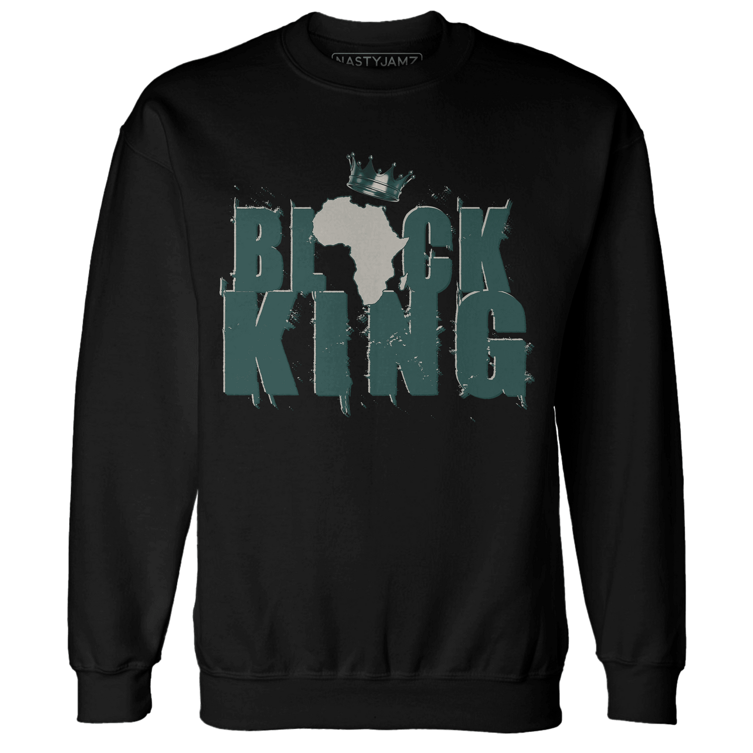 Oxidized Green 4s Sweatshirt Match Black King Crown - NastyJamz
