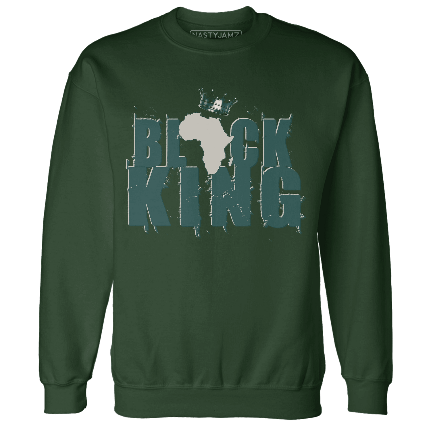 Oxidized Green 4s Sweatshirt Match Black King Crown - NastyJamz