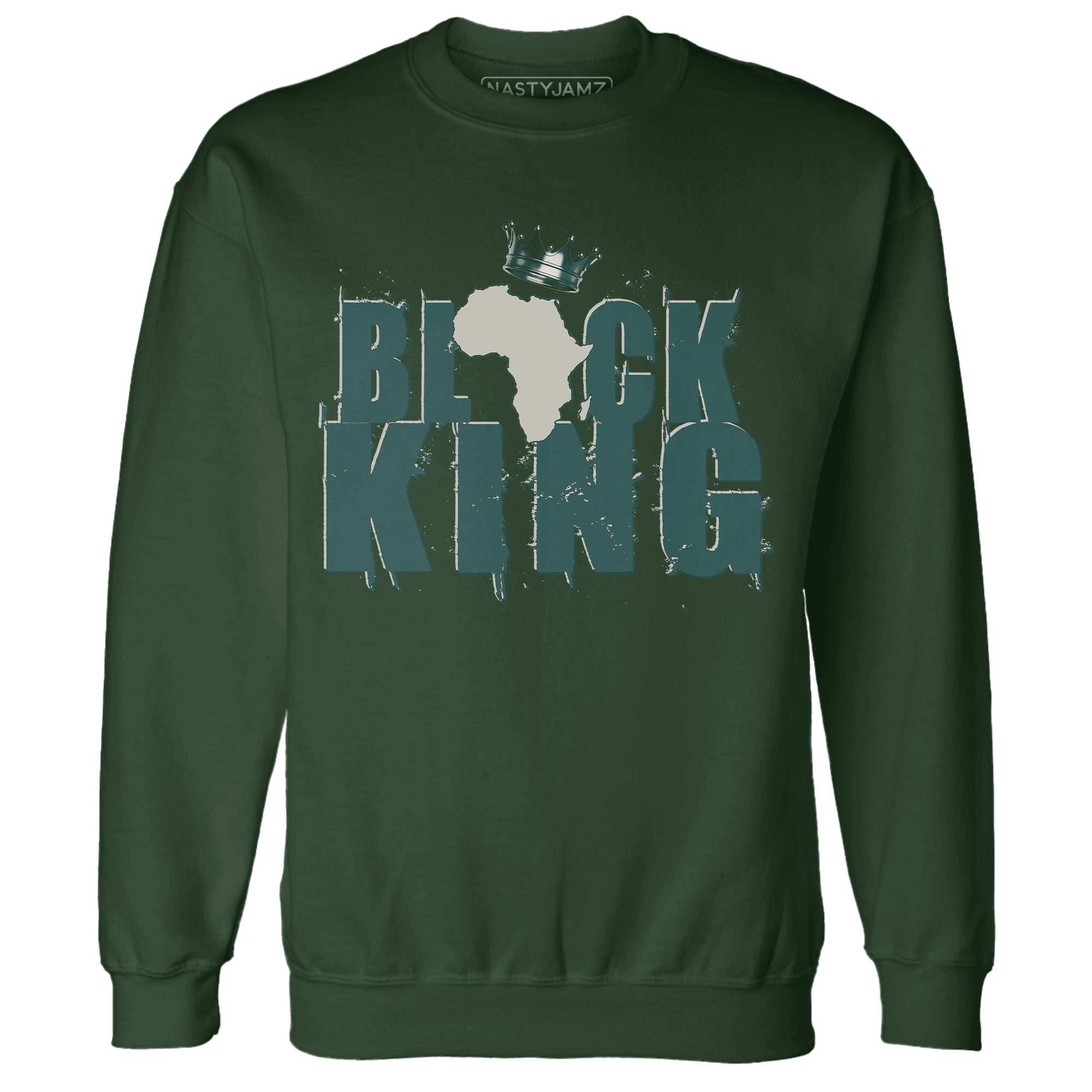 Oxidized Green 4s Sweatshirt Match Black King Crown - NastyJamz