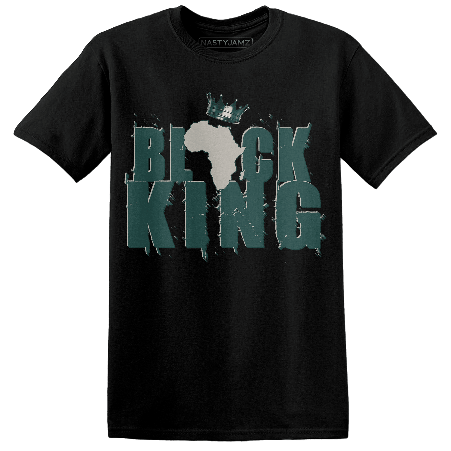 Oxidized Green 4s T Shirt Match Black King Crown - NastyJamz