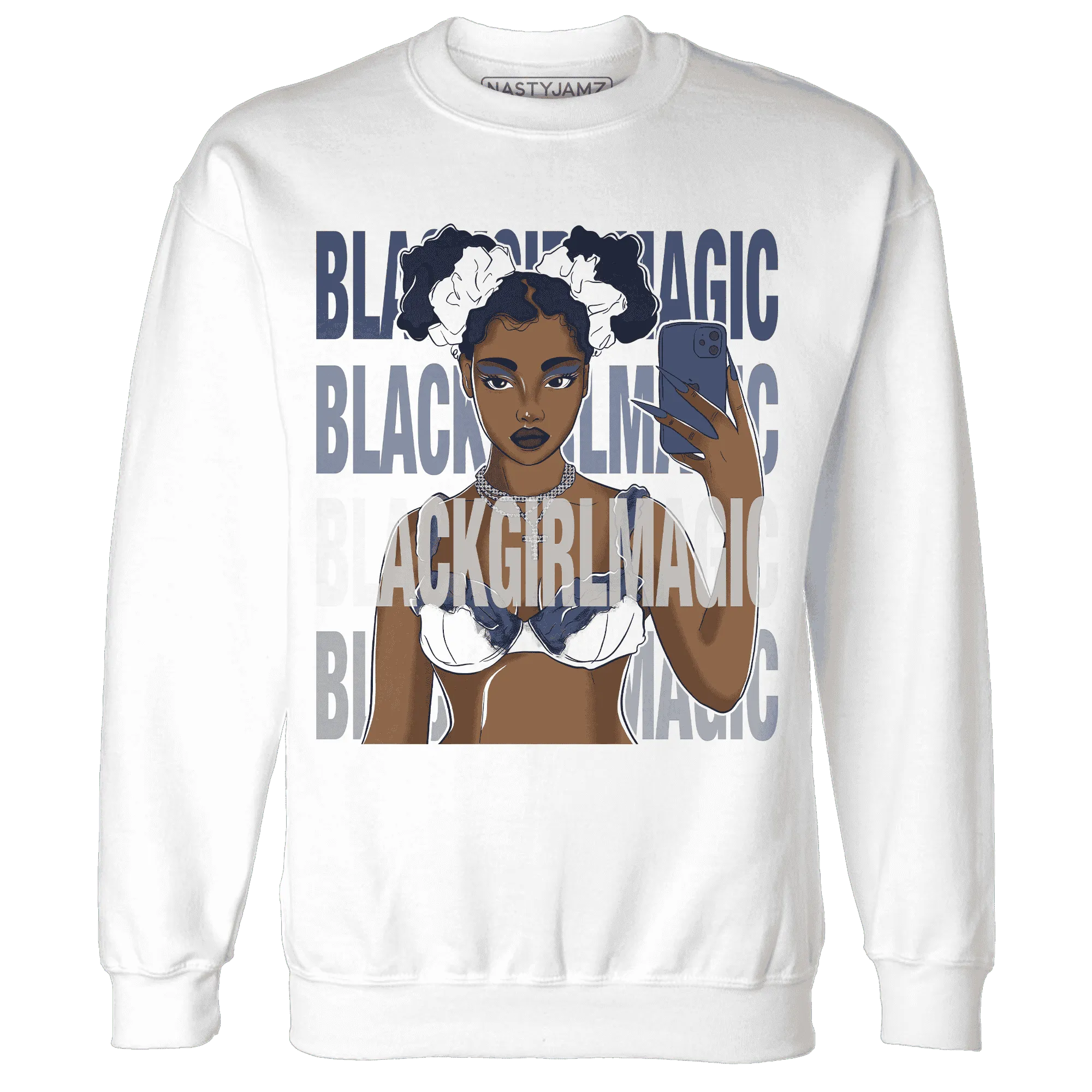 Low-Diffused-Blue-11s-Sweatshirt-Match-Black-Magic-Girl-Selfie