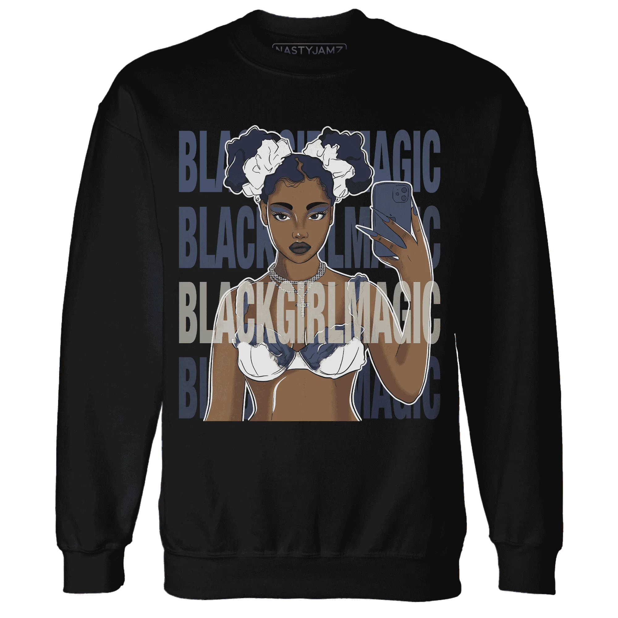 Low-Diffused-Blue-11s-Sweatshirt-Match-Black-Magic-Girl-Selfie