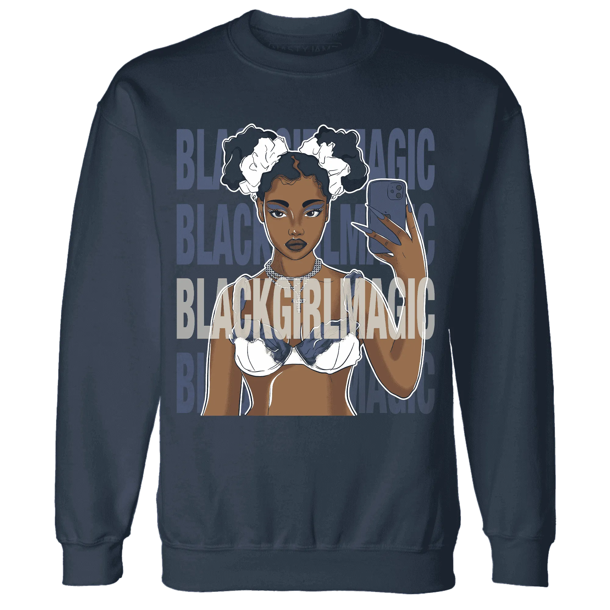Low-Diffused-Blue-11s-Sweatshirt-Match-Black-Magic-Girl-Selfie