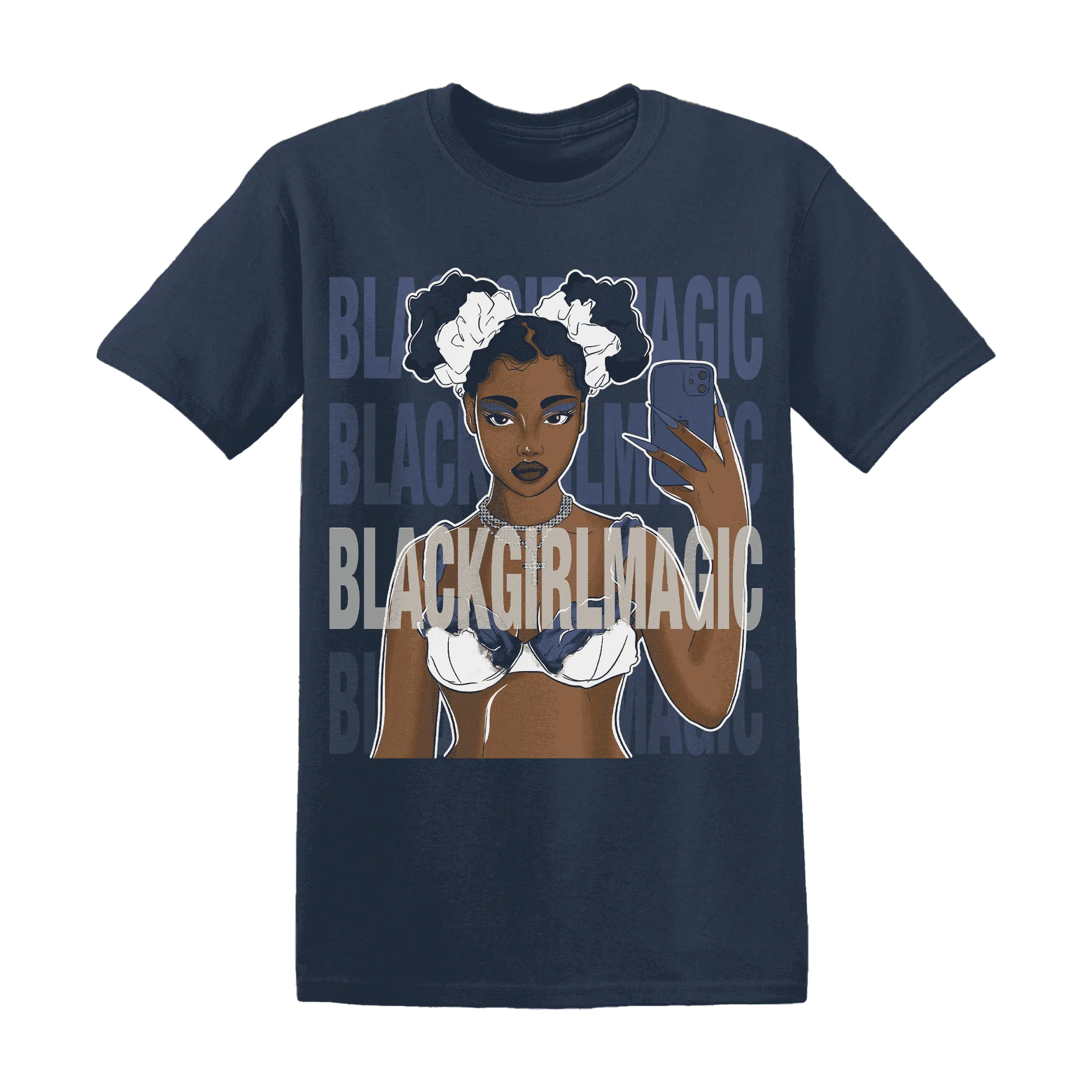 Low-Diffused-Blue-11s-T-Shirt-Match-Black-Magic-Girl-Selfie