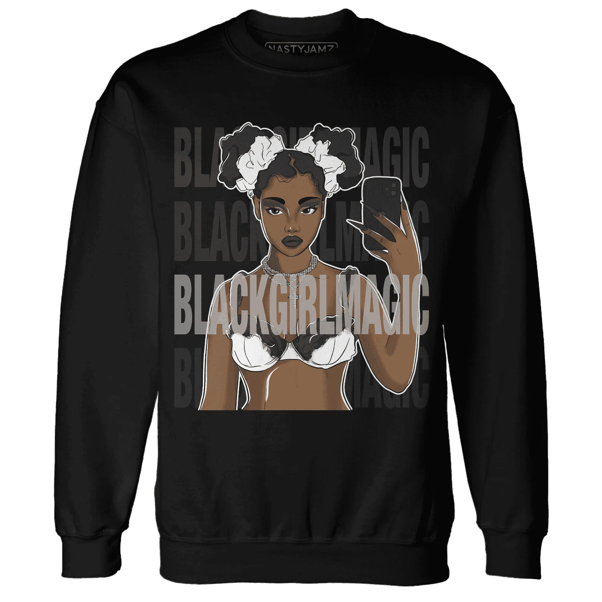 White-Thunder-4s-Sweatshirt-Match-Black-Magic-Girl-Selfie