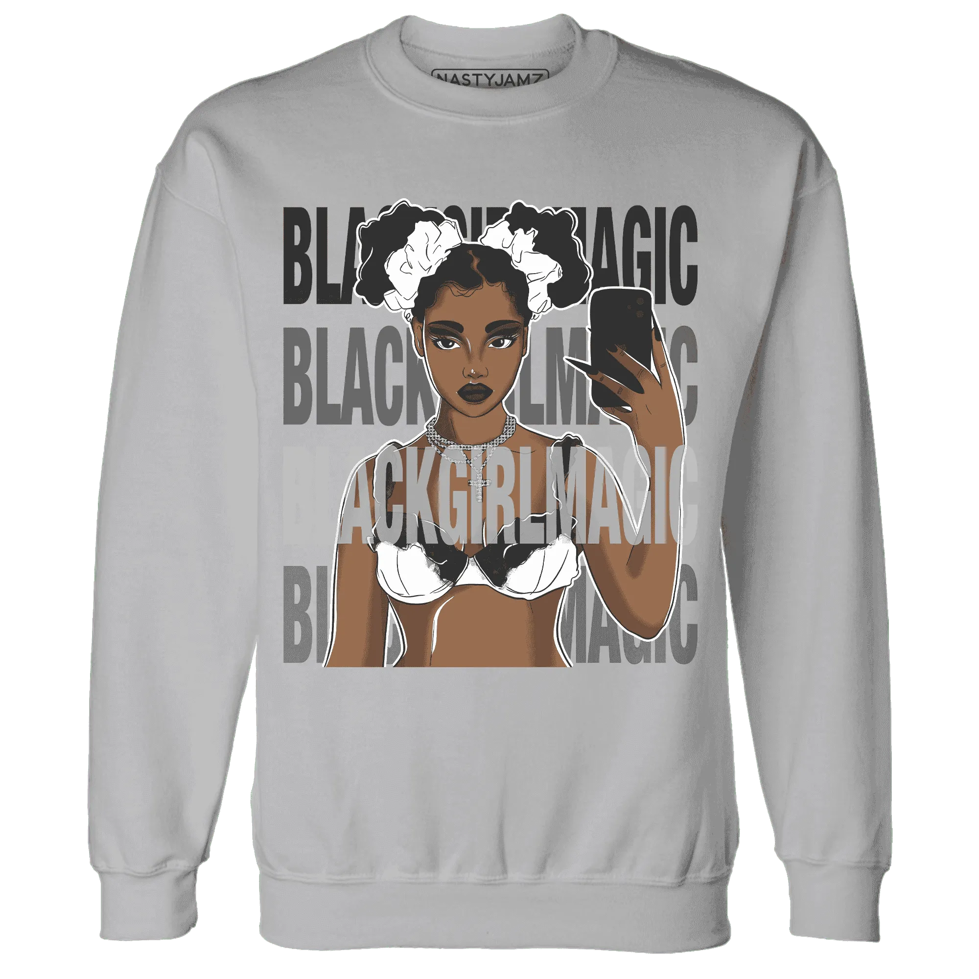 White-Thunder-4s-Sweatshirt-Match-Black-Magic-Girl-Selfie