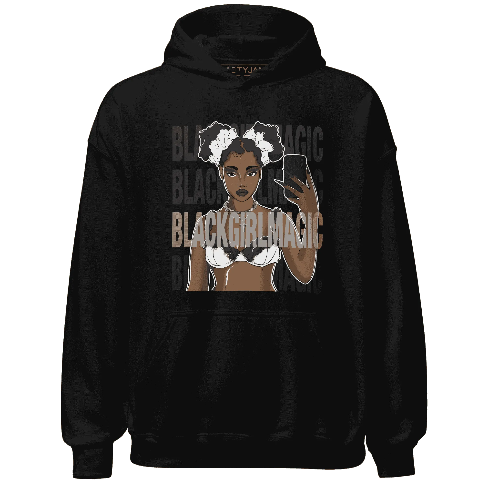 White-Thunder-4s-Hoodie-Match-Black-Magic-Girl-Selfie