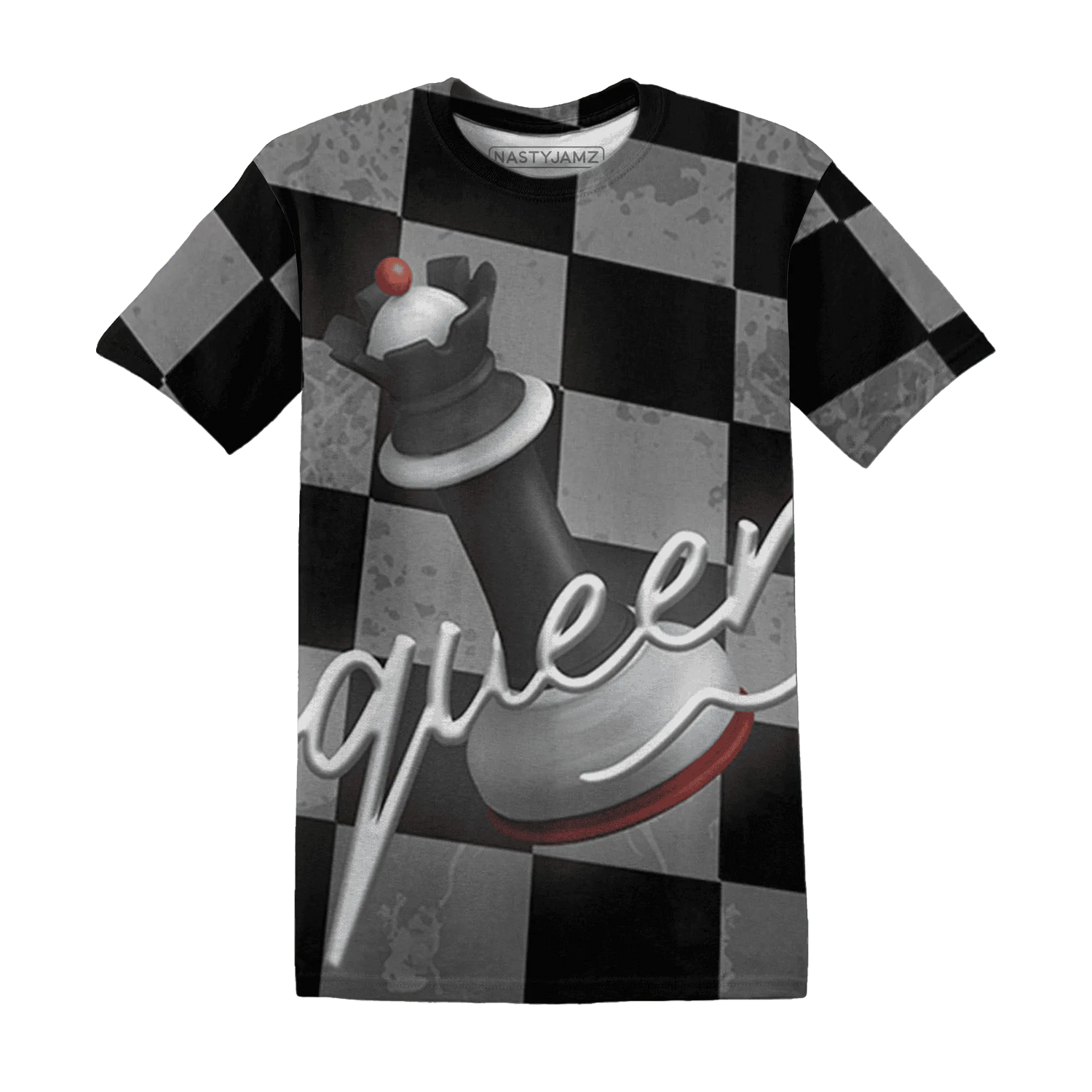 Retro-Red-Taxi-12s-T-Shirt-Match-Black-Queen-3D