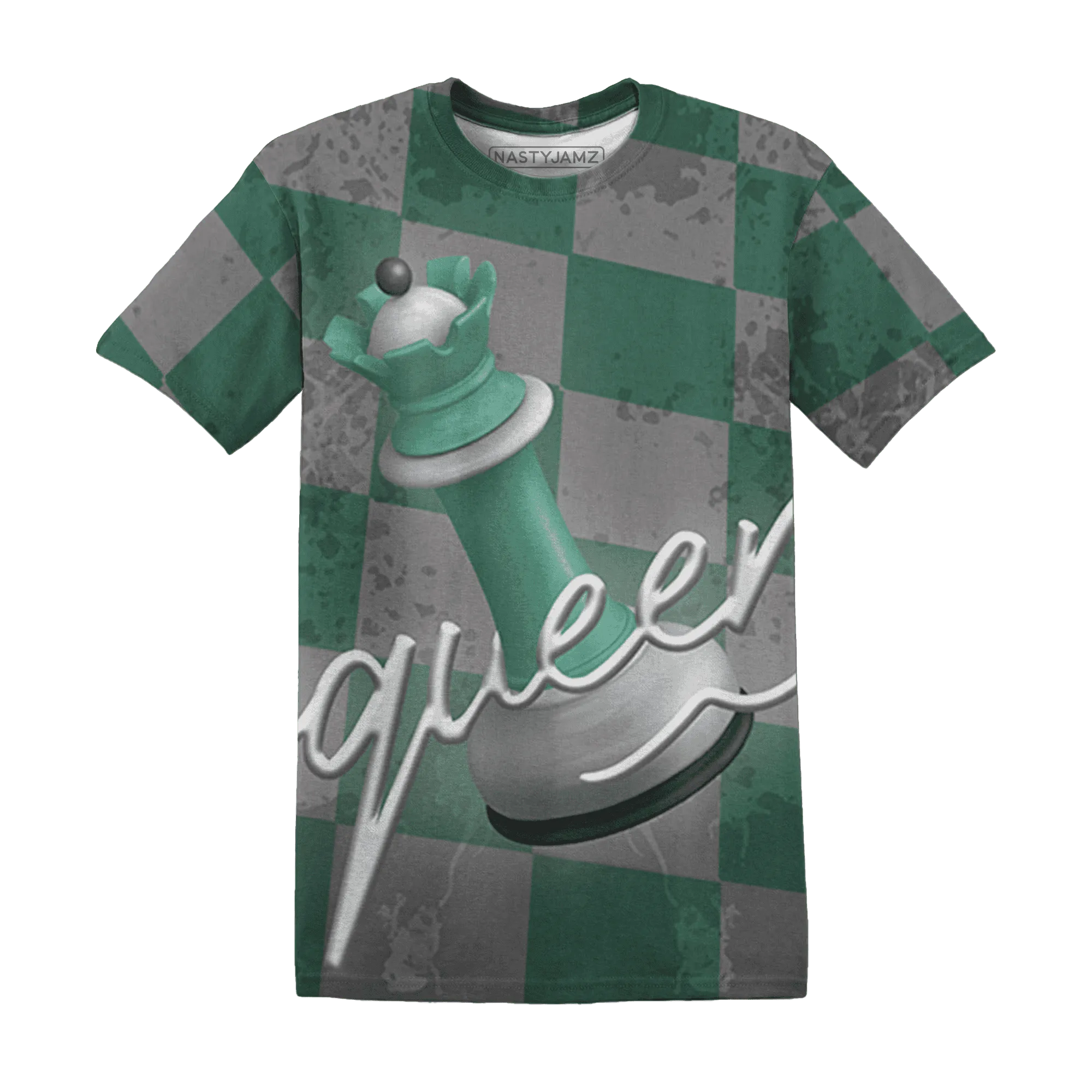 High-OG-Green-Glow-1s-T-Shirt-Match-Black-Queen-3D
