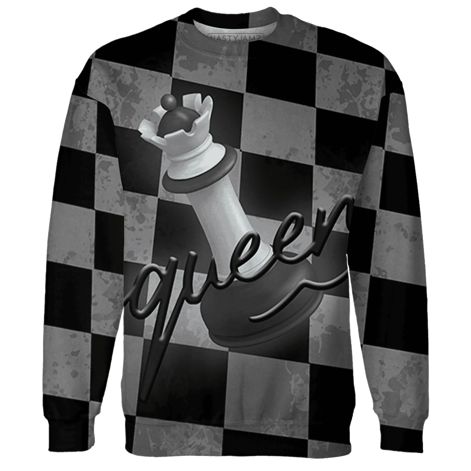 White-Thunder-4s-Sweatshirt-Match-Black-Queen-3D
