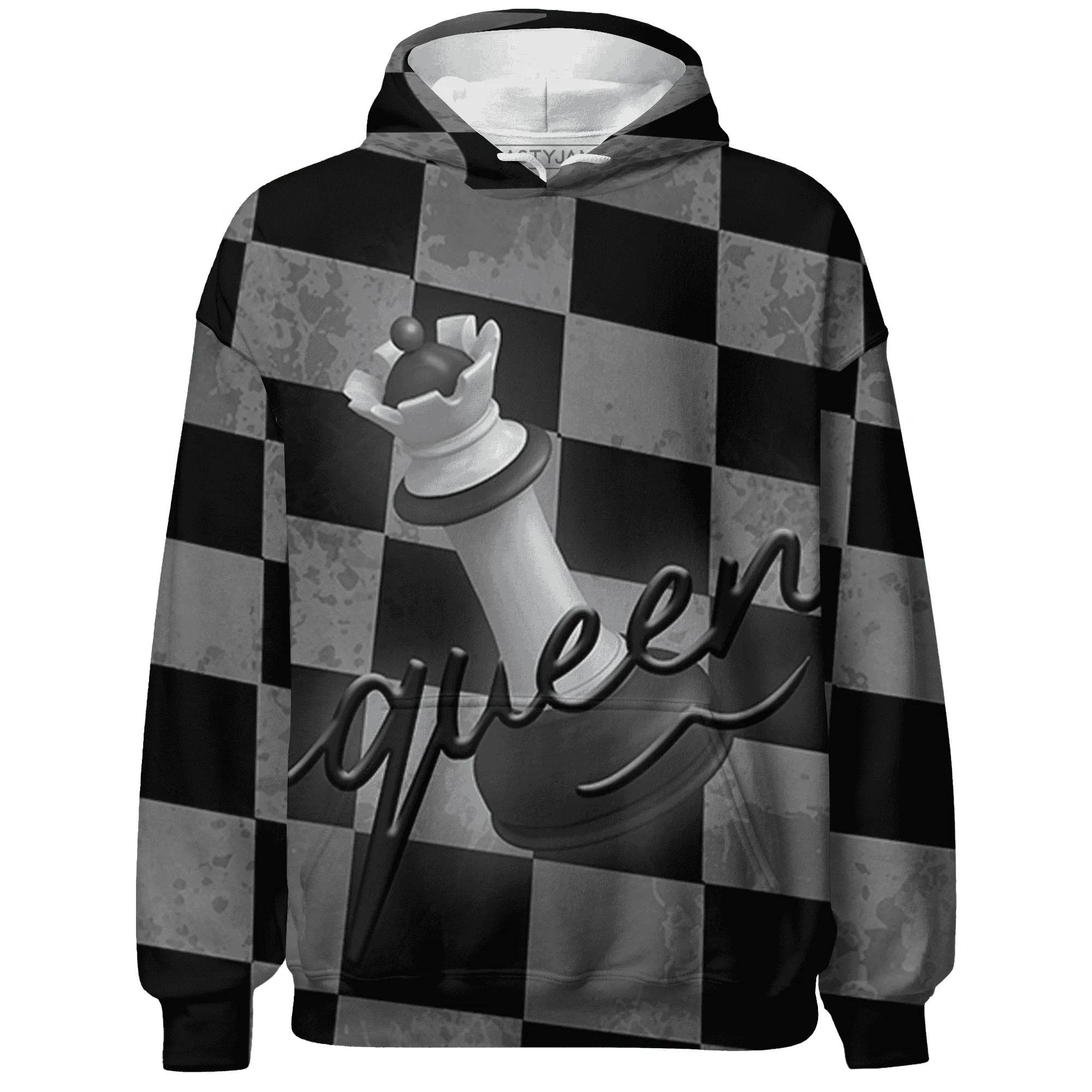 White-Thunder-4s-Hoodie-Match-Black-Queen-3D