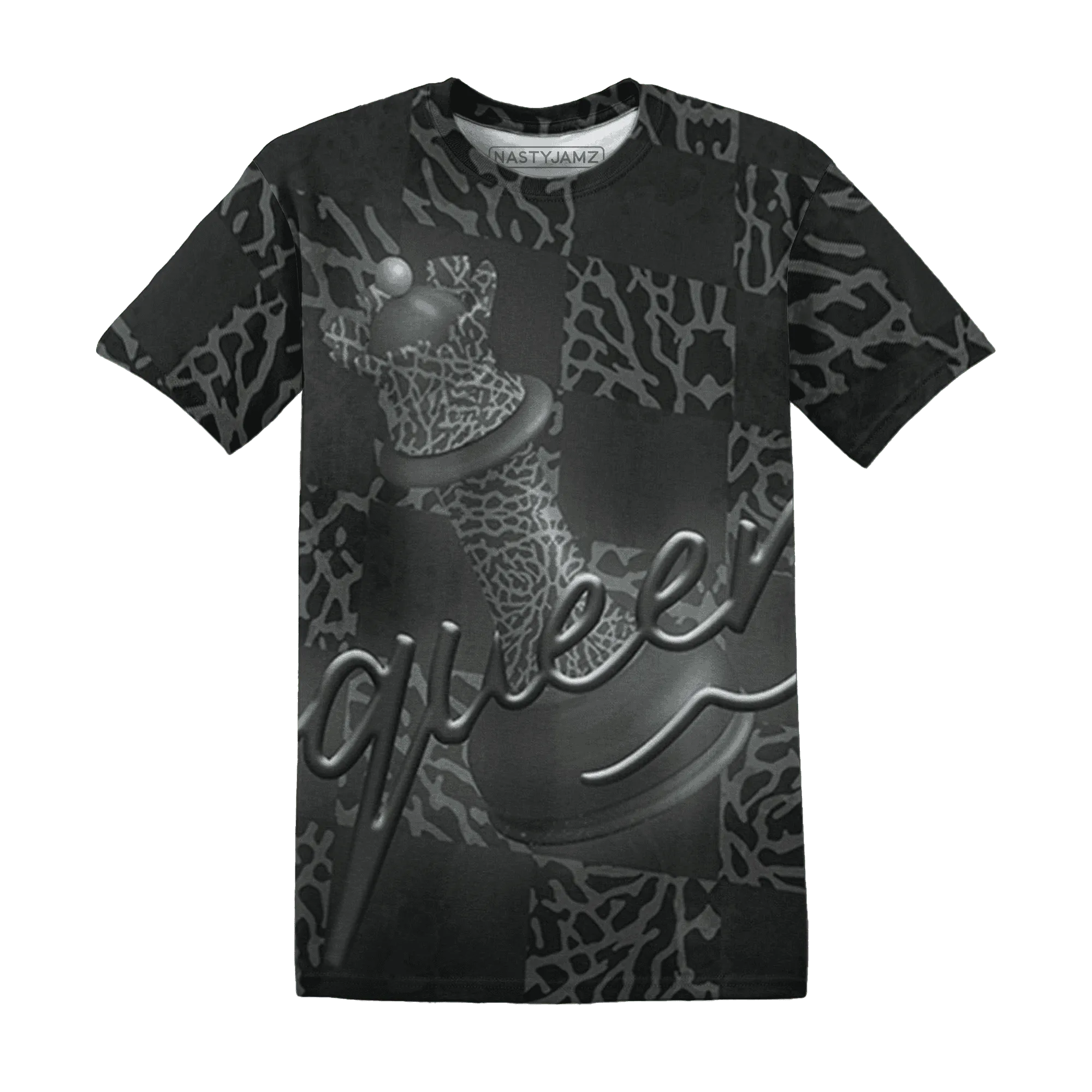 Fear-Pack-3s-T-Shirt-Match-Black-Queen-3D