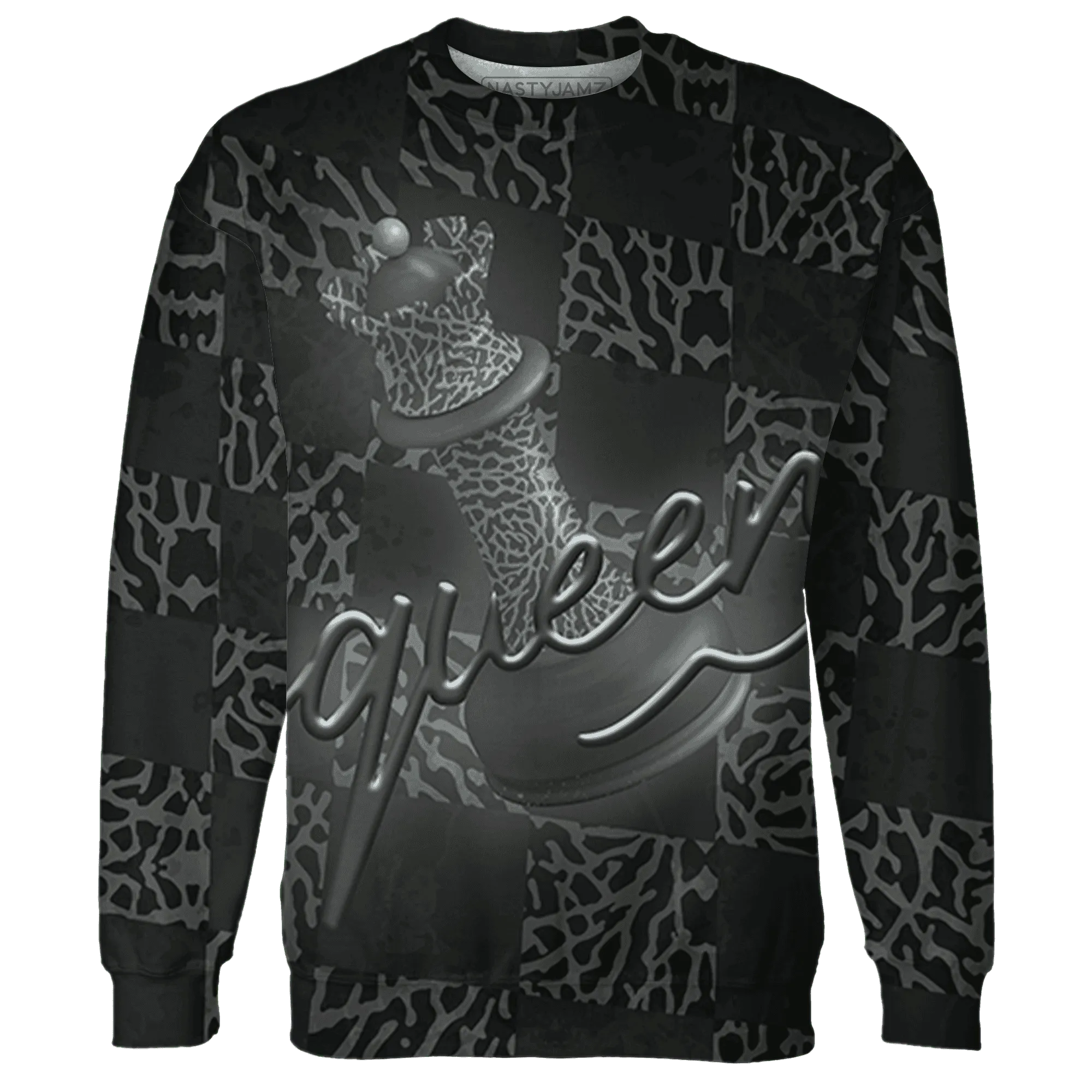 Fear-Pack-3s-Sweatshirt-Match-Black-Queen-3D