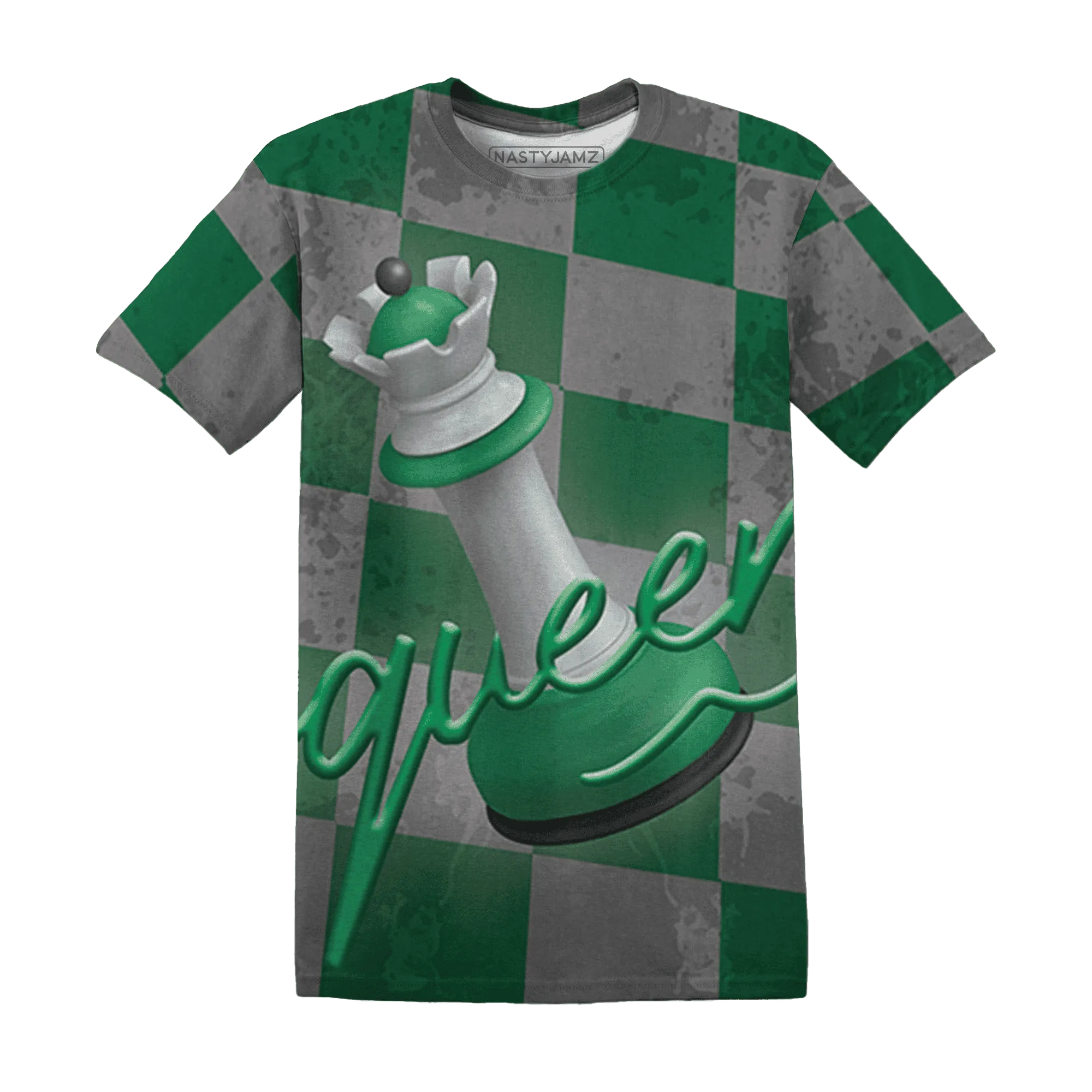 Lucky-Green-5s-T-Shirt-Match-Black-Queen-3D