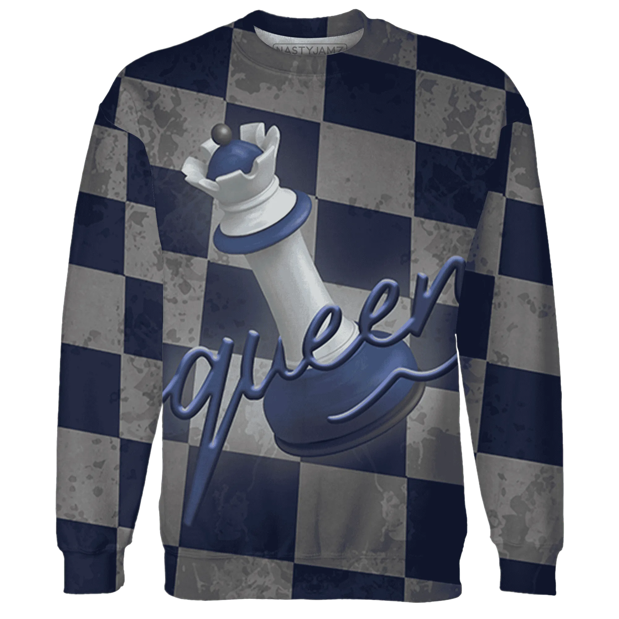 Midnight-Navy-5s-Sweatshirt-Match-Black-Queen-3D