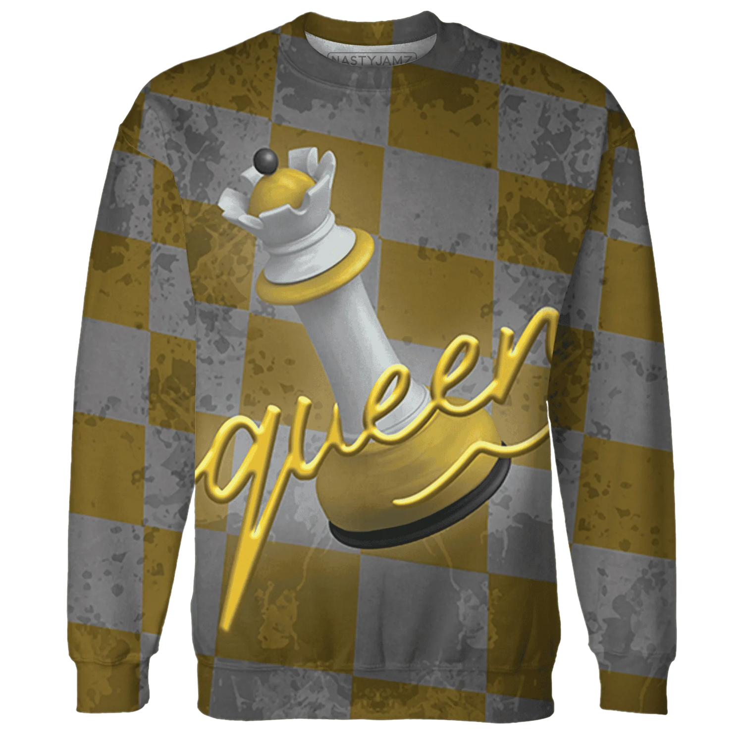 Yellow-Ochre-6s-Sweatshirt-Match-Black-Queen-3D
