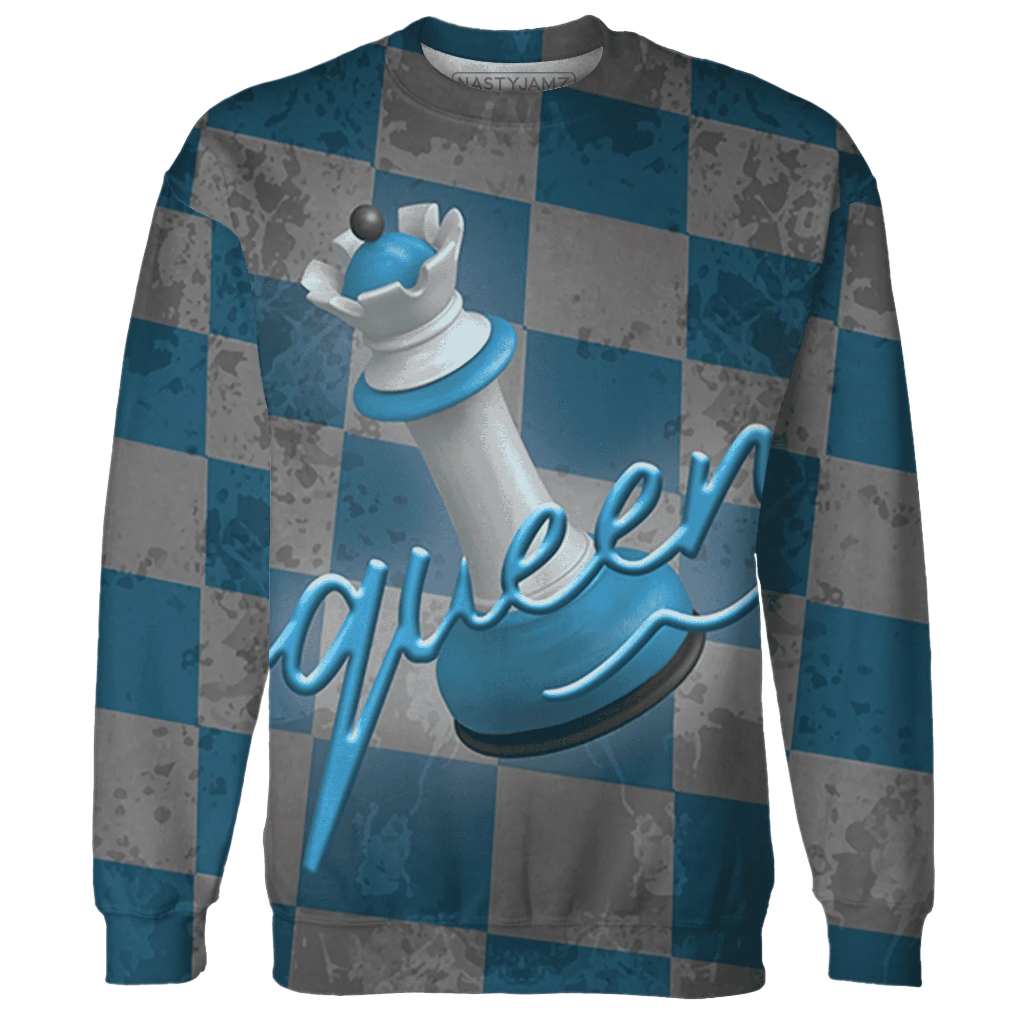 Powder-Blue-9s-Sweatshirt-Match-Black-Queen-3D