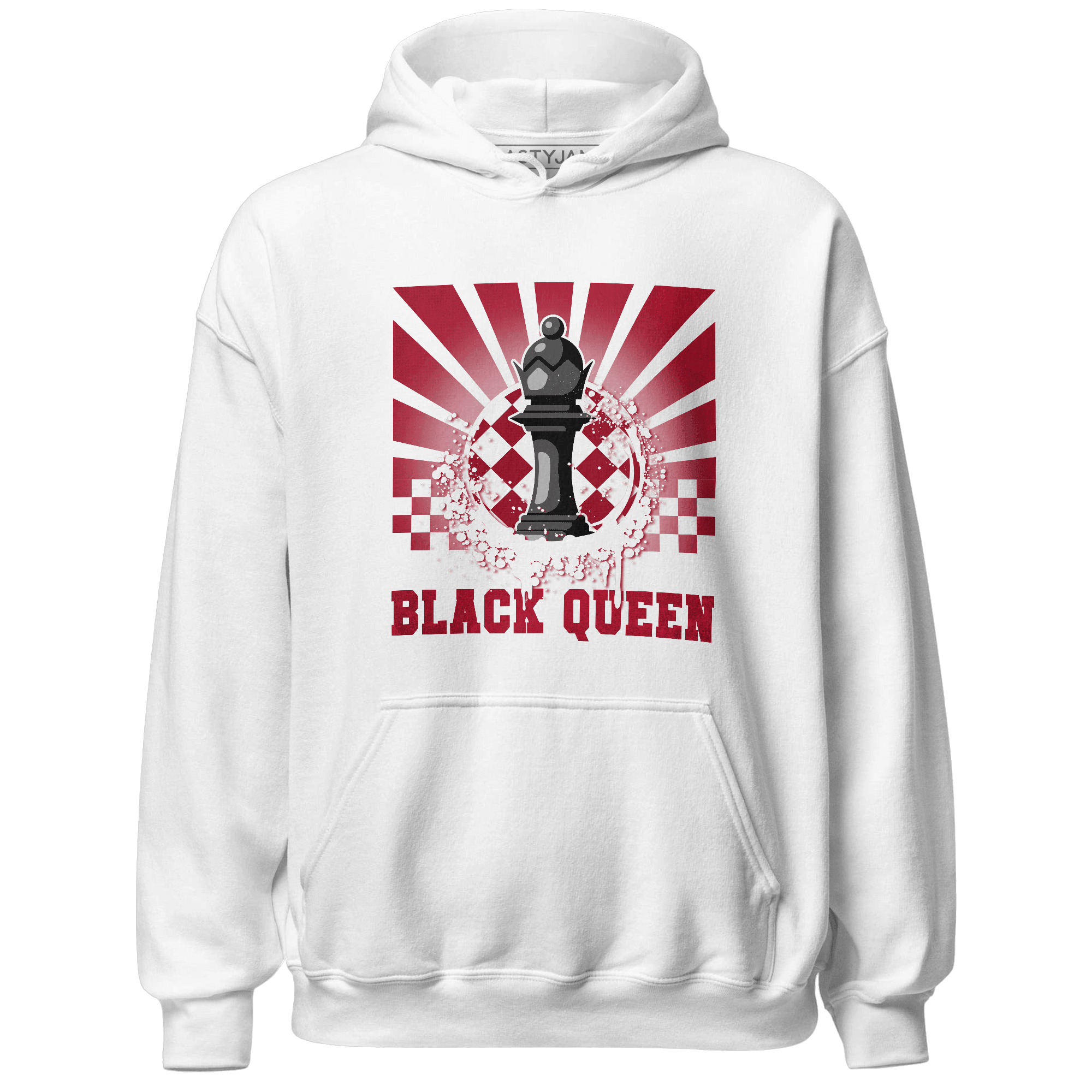 Retro Red Taxi 12s Hoodie Match Black Queen Collection - NastyJamz