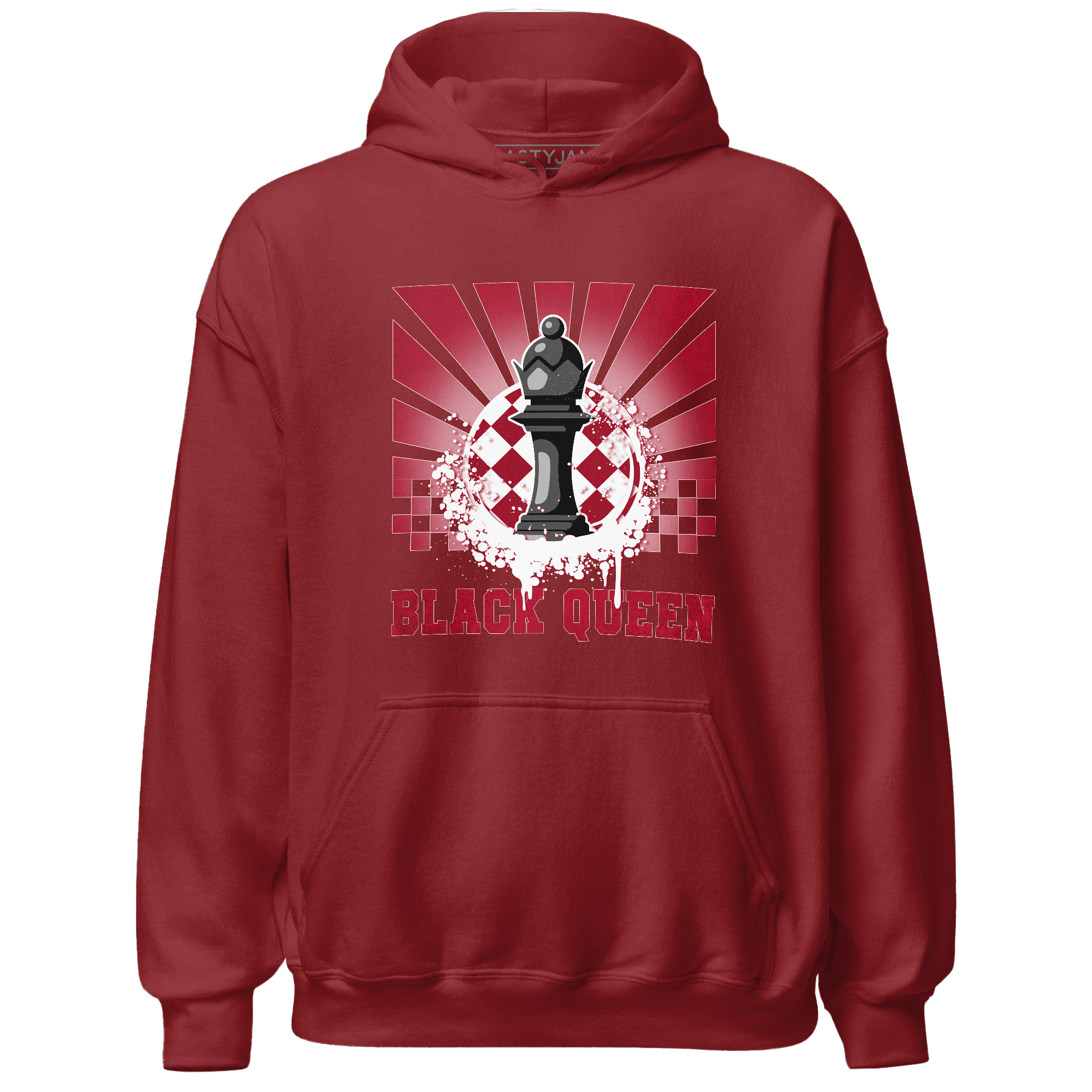 Retro Red Taxi 12s Hoodie Match Black Queen Collection - NastyJamz