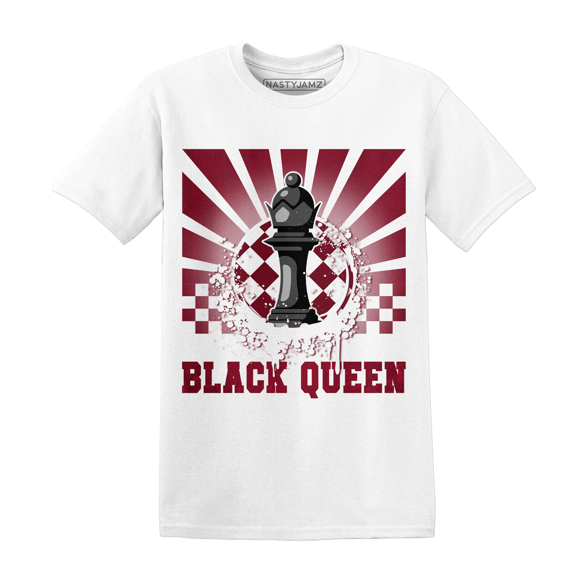 High White Team Red 1s T Shirt Match Black Queen Collection - NastyJamz